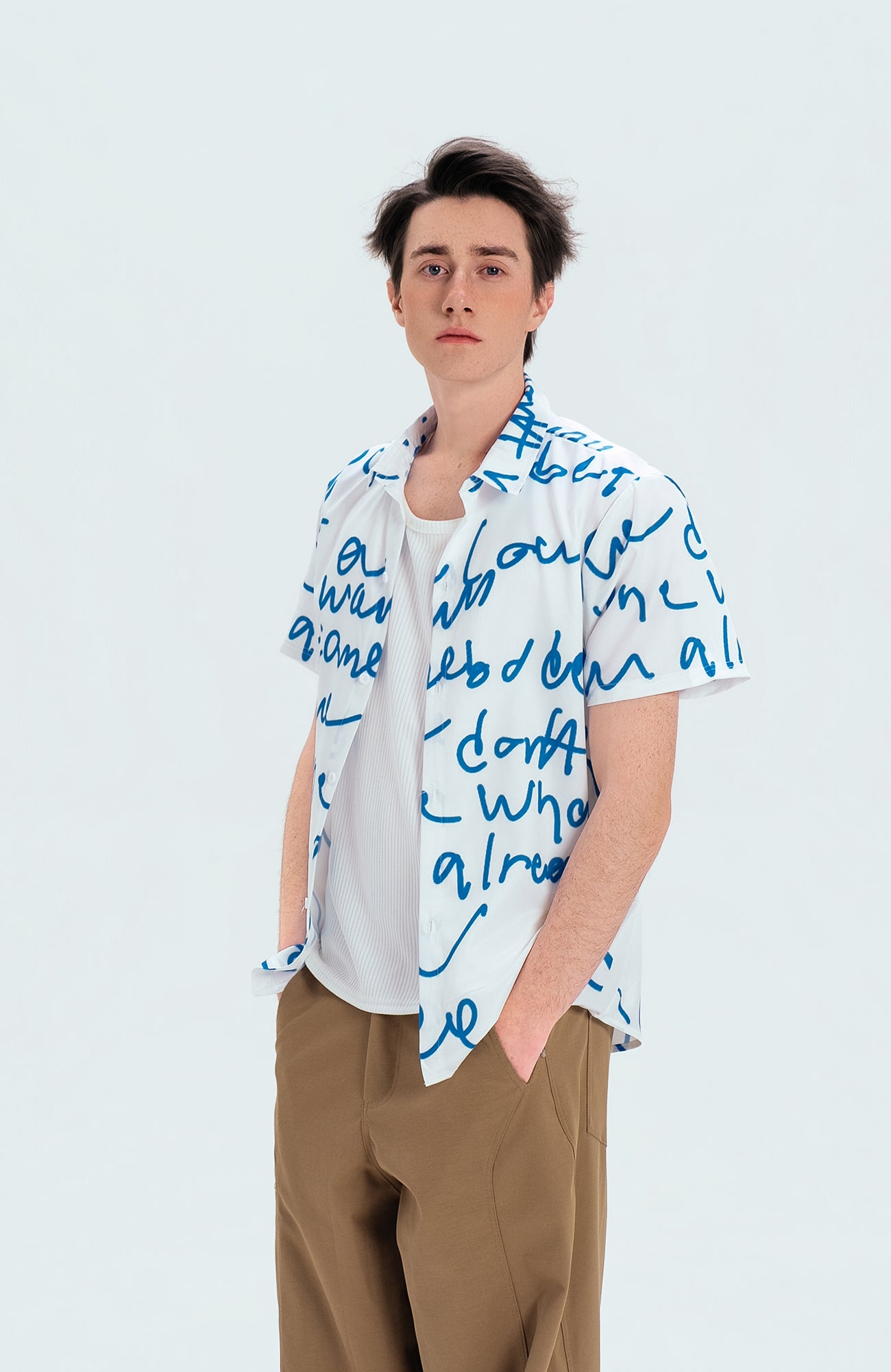 WIID All-Over Letter Cuban Half Shirt, premium urban and streetwear designers apparel on PROJECTISR.com, WIID