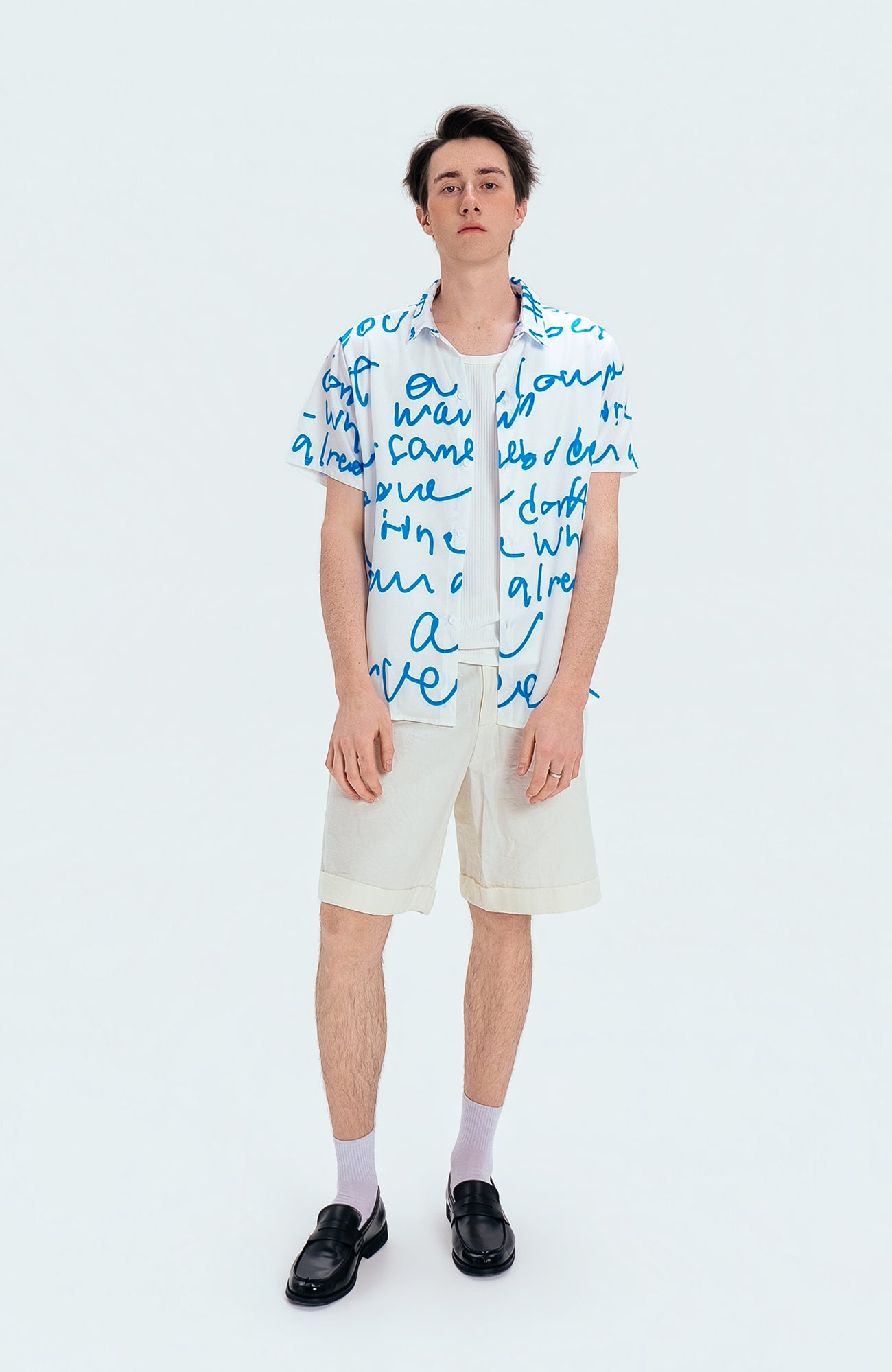 WIID All-Over Letter Cuban Half Shirt, premium urban and streetwear designers apparel on PROJECTISR.com, WIID