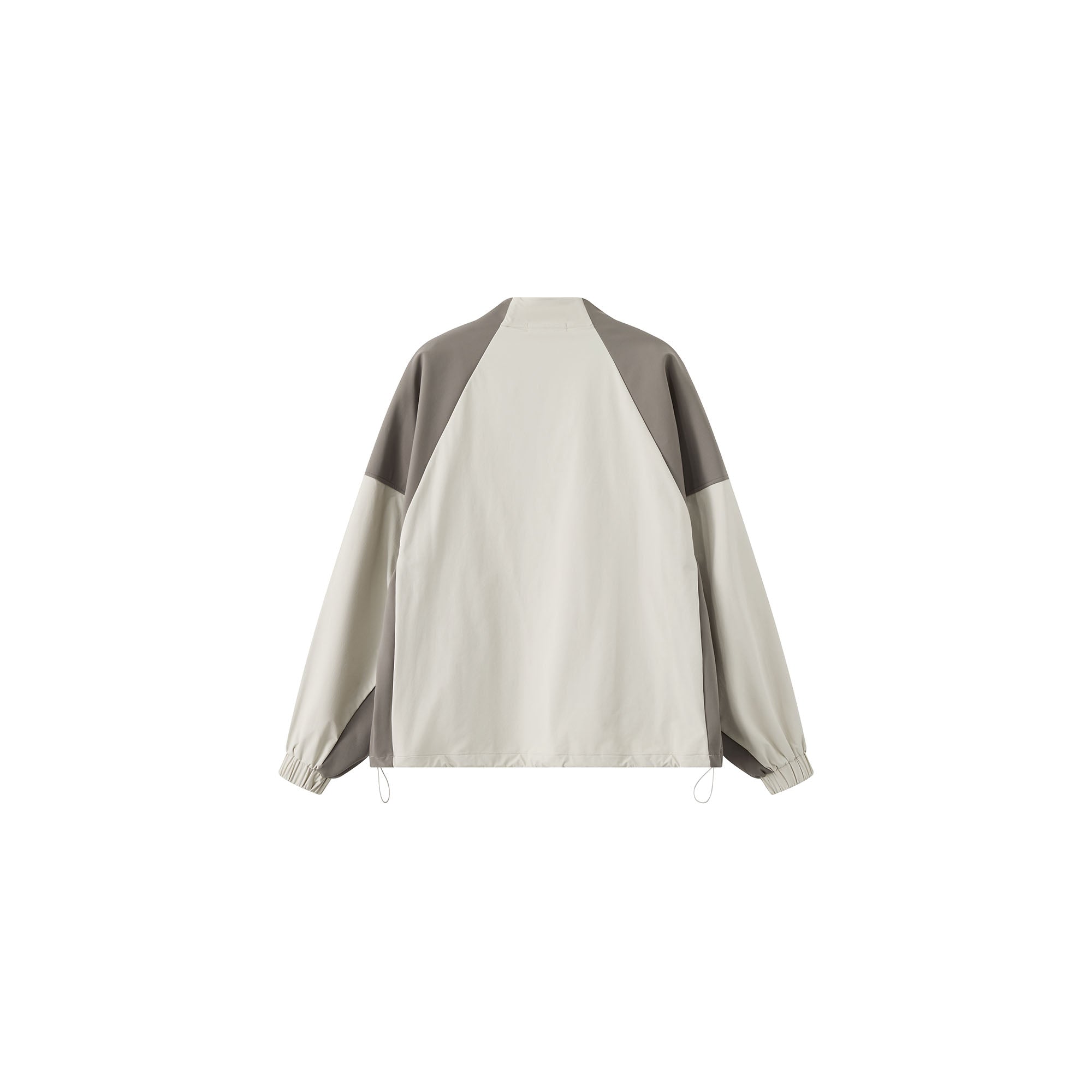 ORGANIC EMOTION Contrast Diagonal Half Zip Oversized  Windbreaker