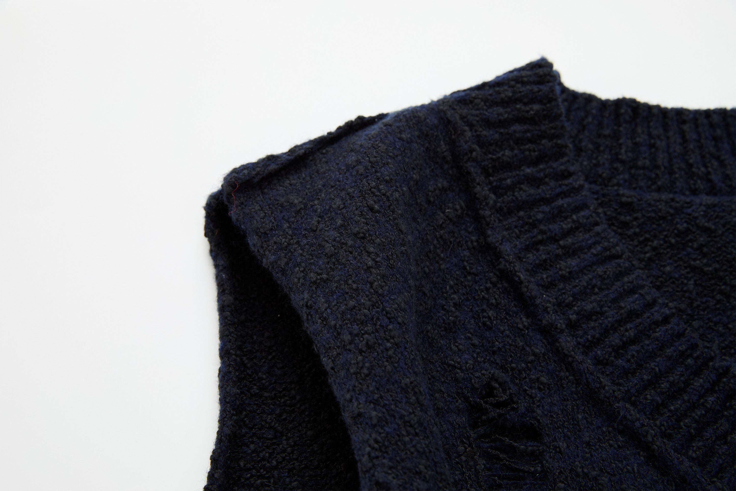 ORGANIC EMOTION Asymmetrical Distressed Bubble-Knit Vest, premium urban and streetwear designers apparel on PROJECTISR.com, ORGANIC EMOTION