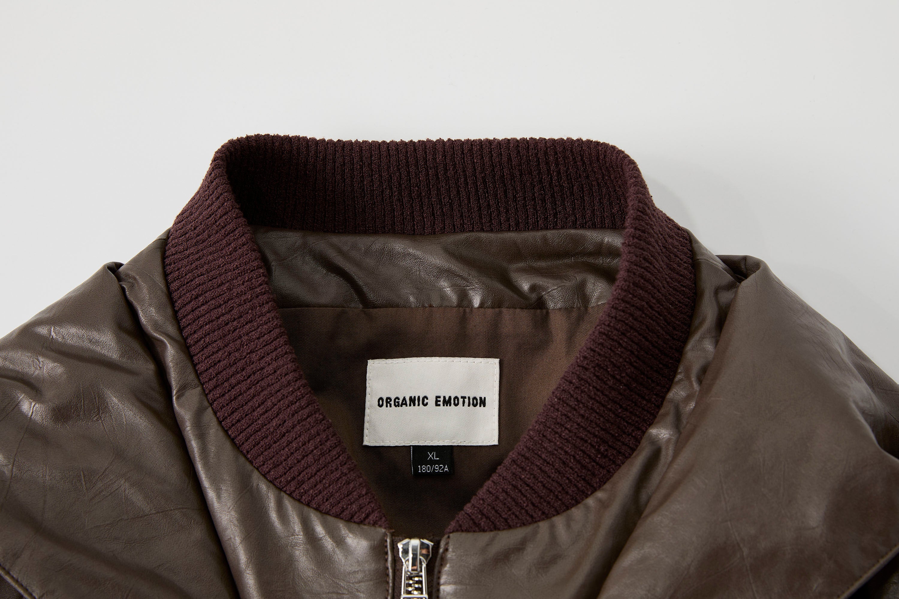 ORGANIC EMOTION Deconstructed PU Oversized Puffer Jacket