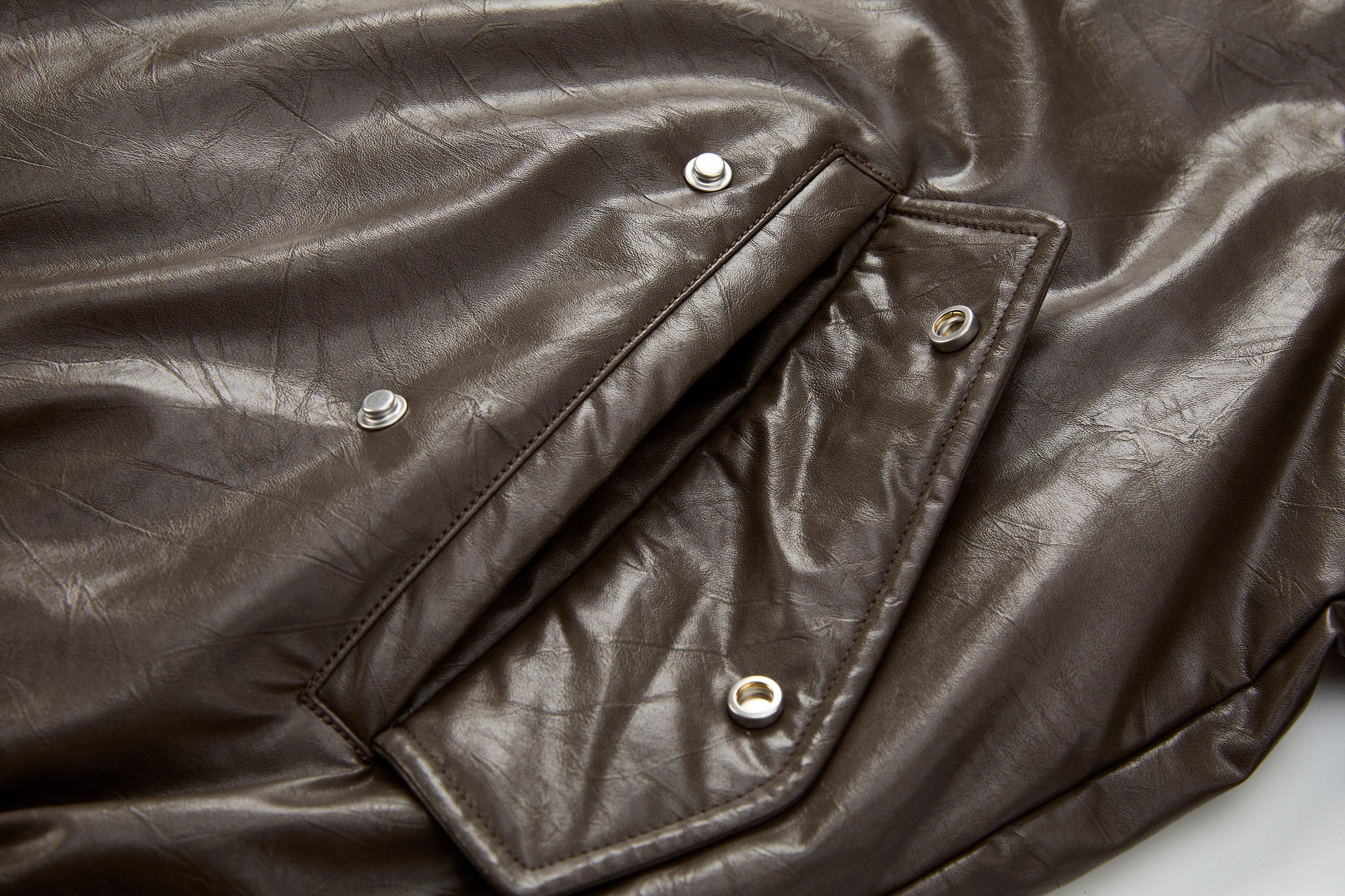 ORGANIC EMOTION Deconstructed PU Oversized Puffer Jacket