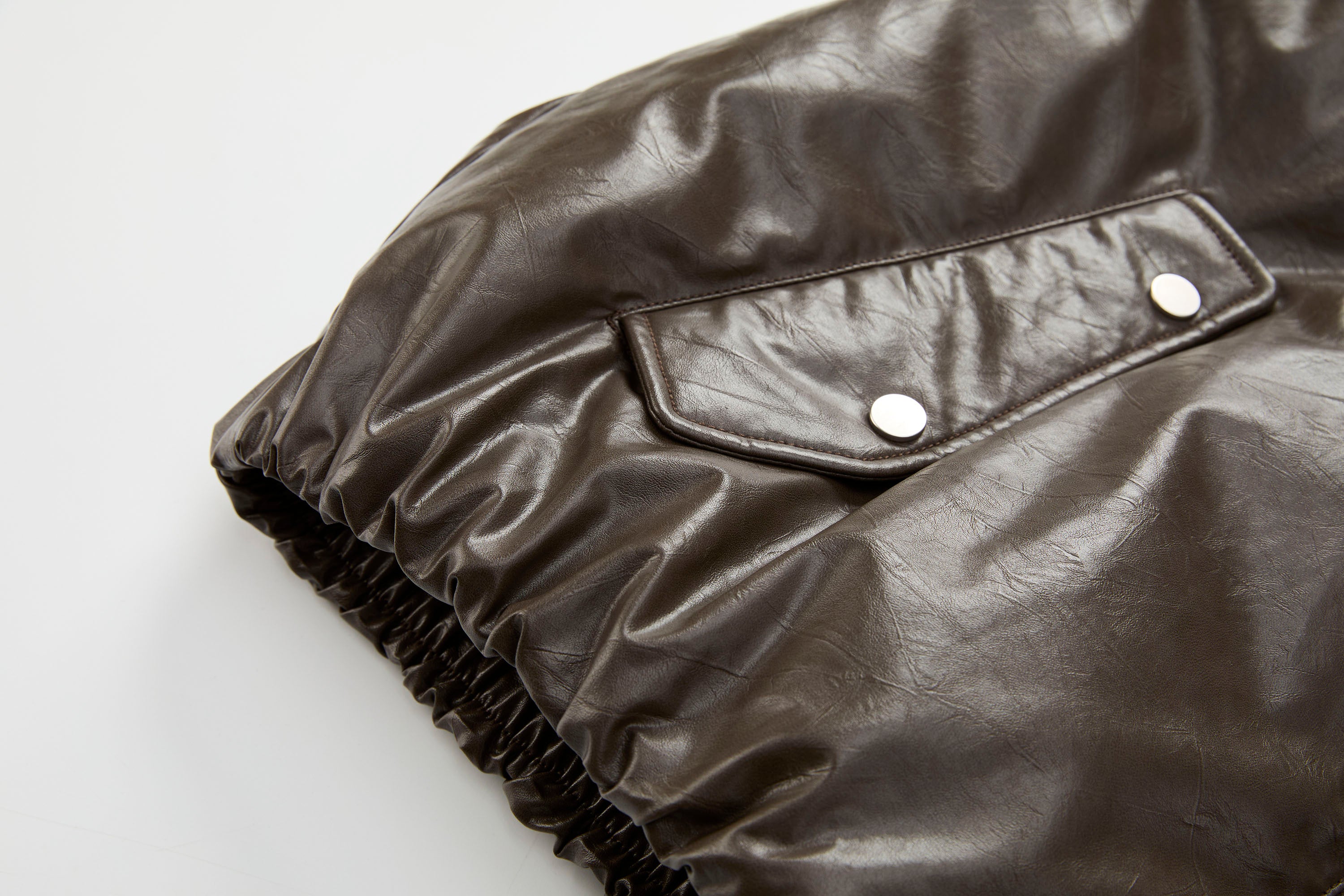 ORGANIC EMOTION Deconstructed PU Oversized Puffer Jacket