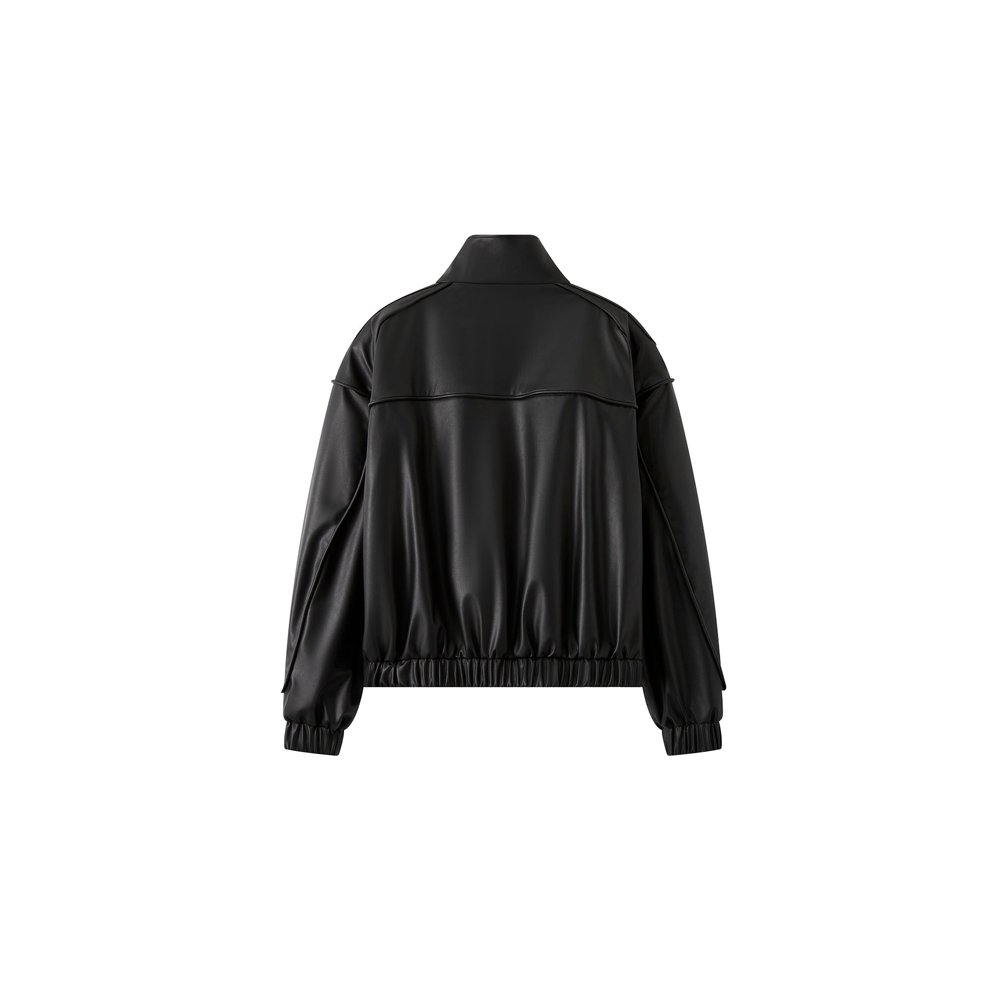 ORGANIC EMOTION Faux Leather Piped Seam Jacket