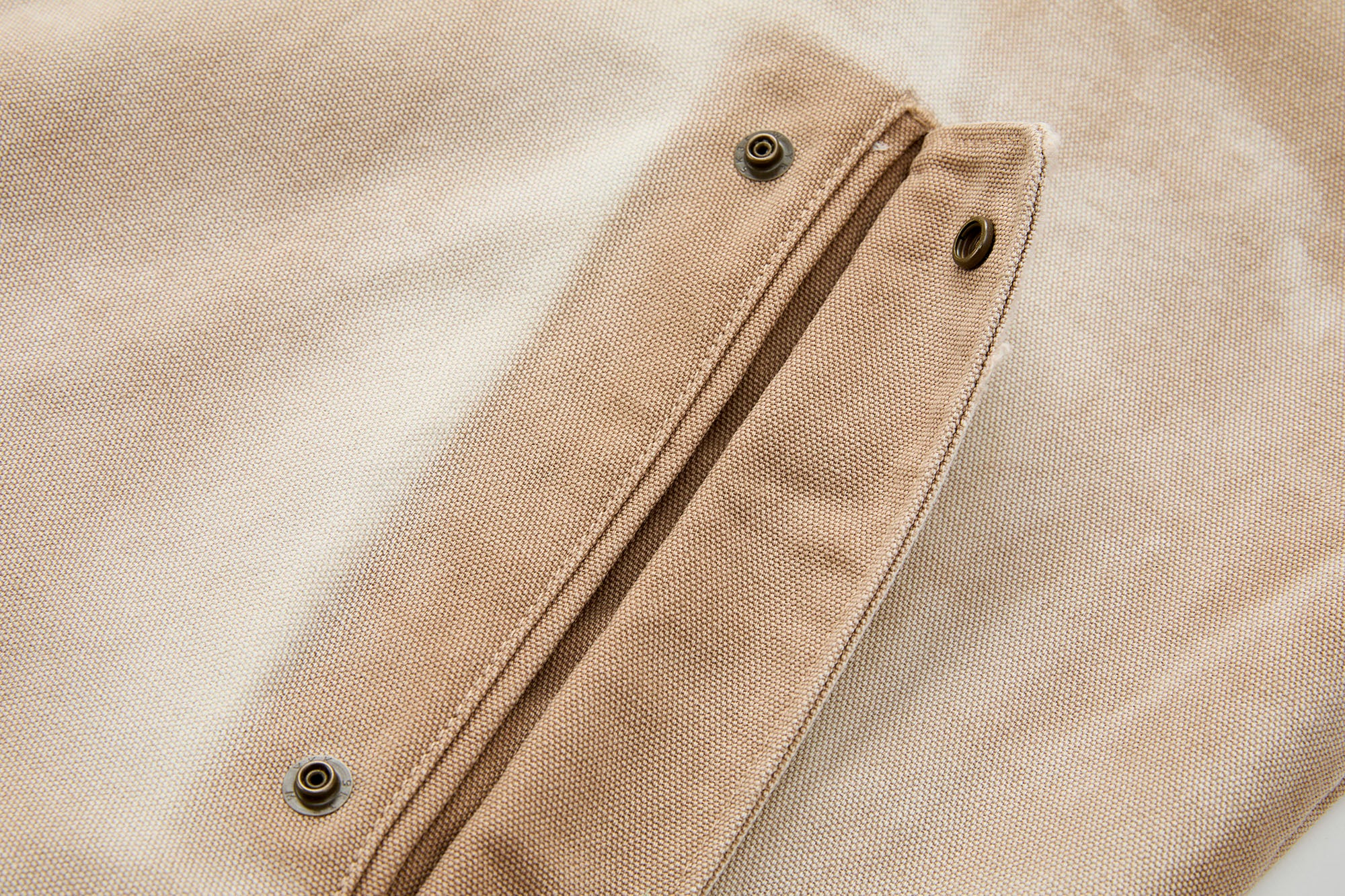 ORGANIC EMOTION Washed Contrast Collar Oversized Snap Jacket