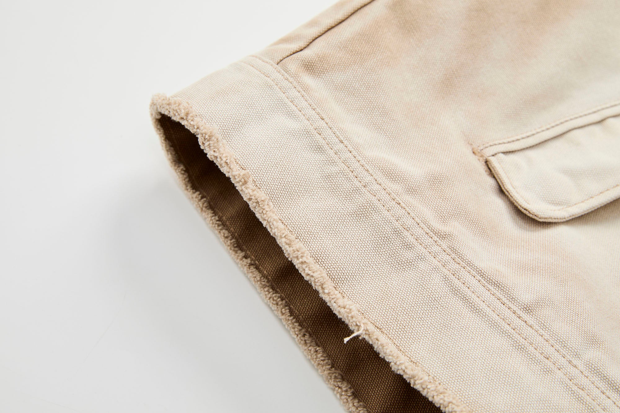 ORGANIC EMOTION Washed Contrast Collar Oversized Snap Jacket