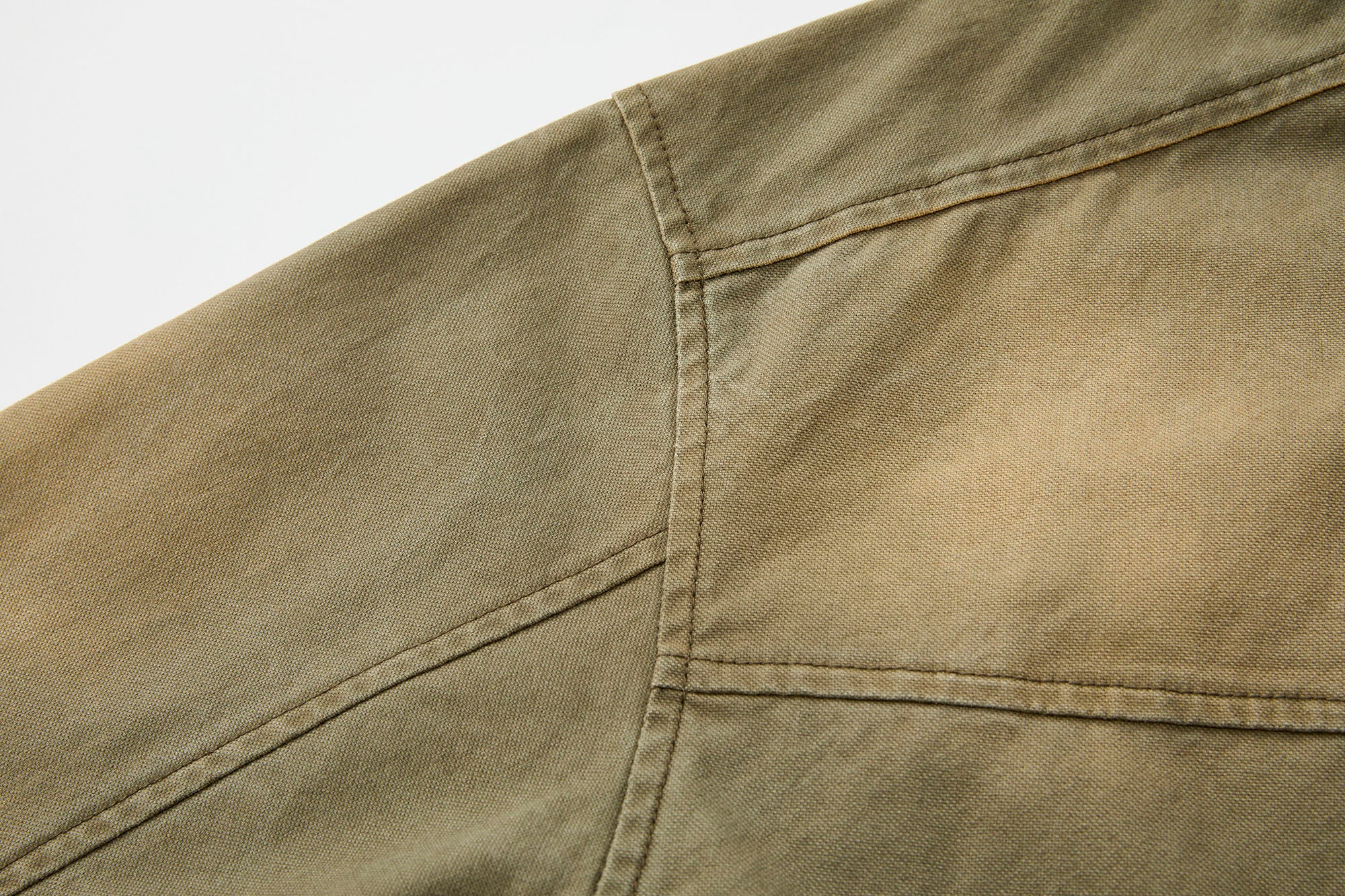 ORGANIC EMOTION Washed Contrast Collar Oversized Snap Jacket