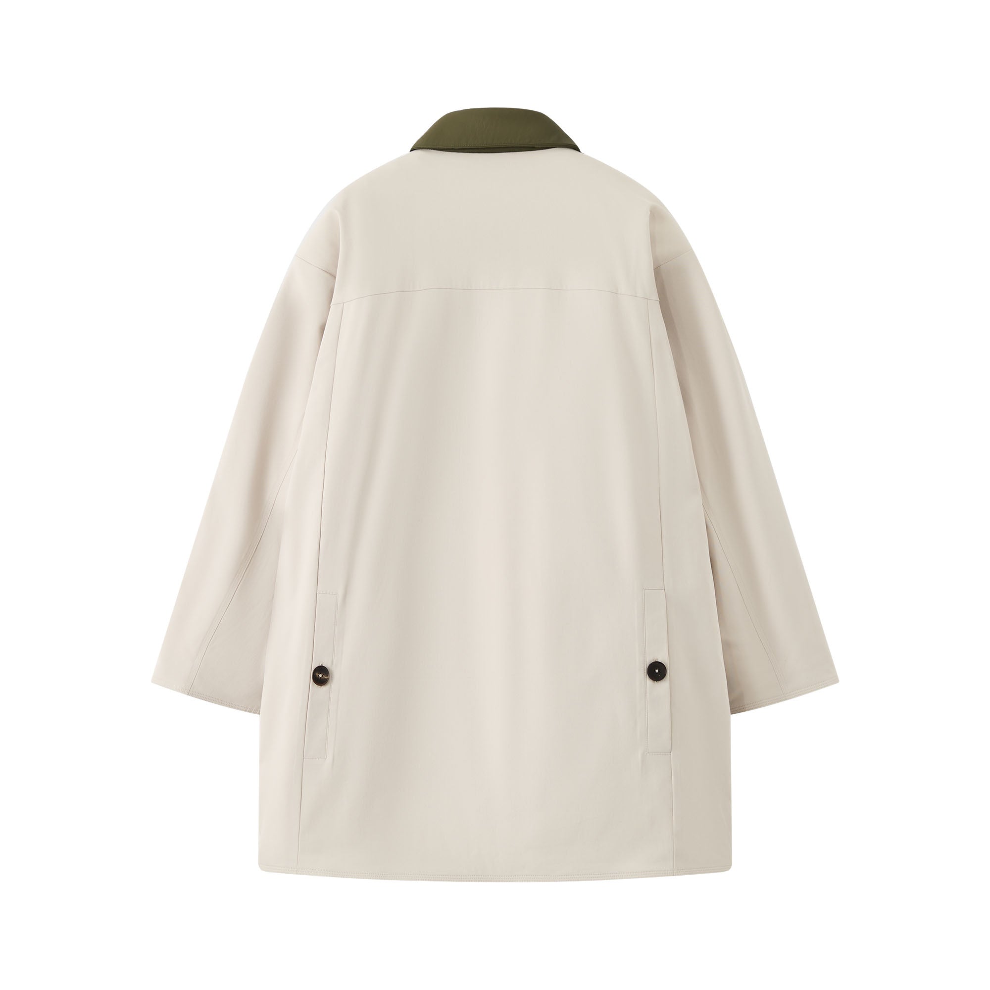 ORGANIC EMOTION Contrast PU Midi Down Coat