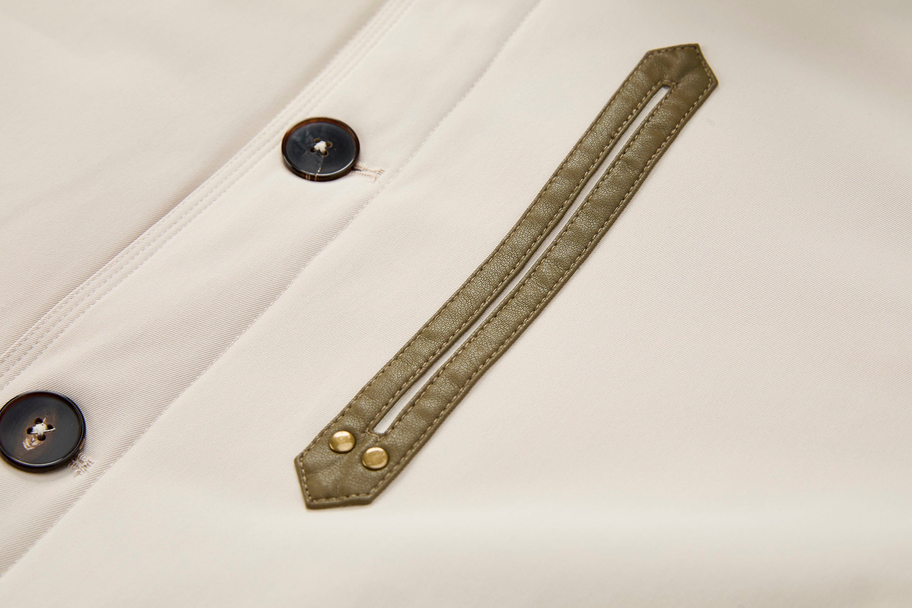 ORGANIC EMOTION Contrast PU Midi Down Coat