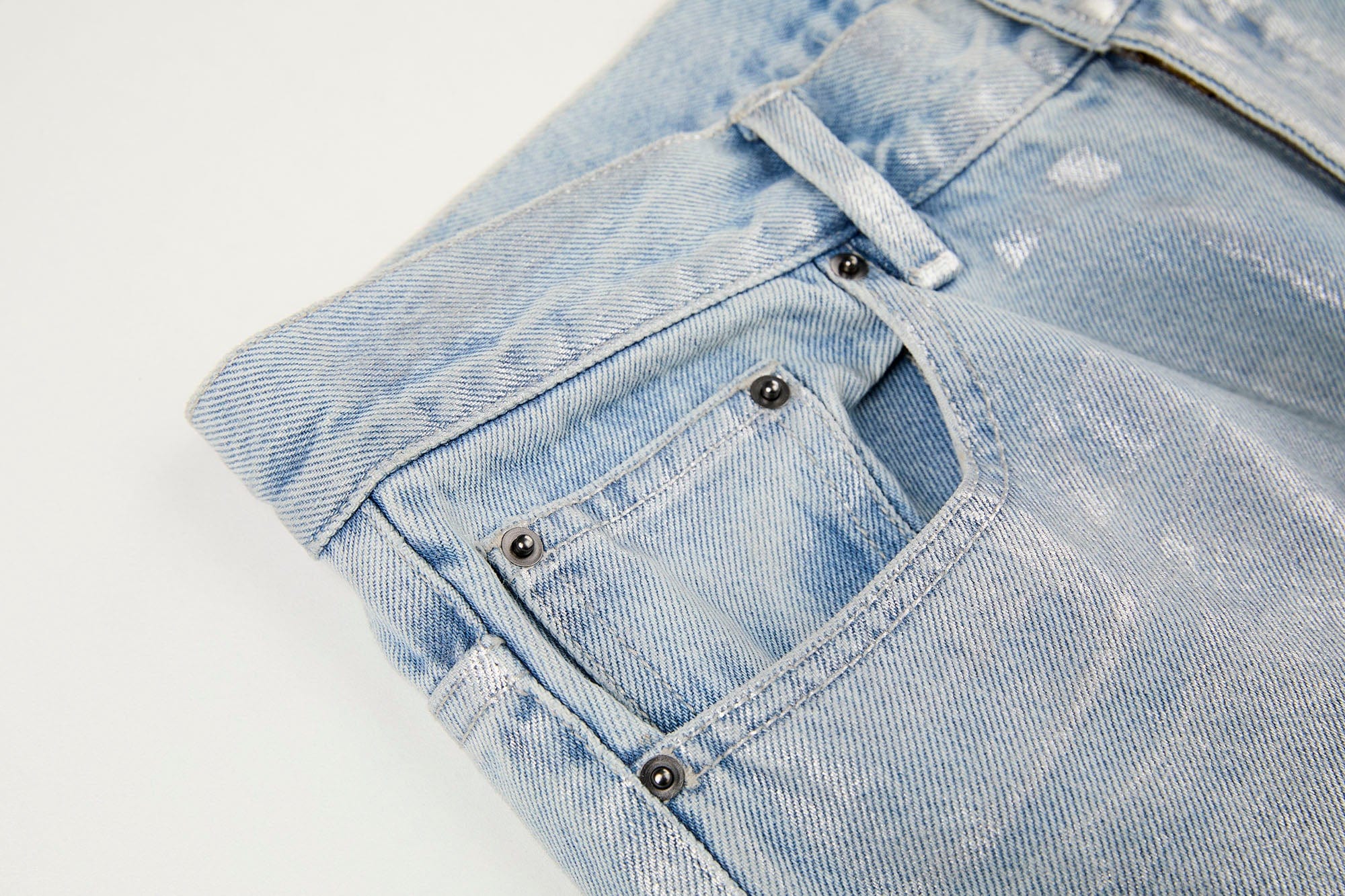 ORGANIC EMOTION Flying Bird Embroidered Washed Wide-Leg Jeans