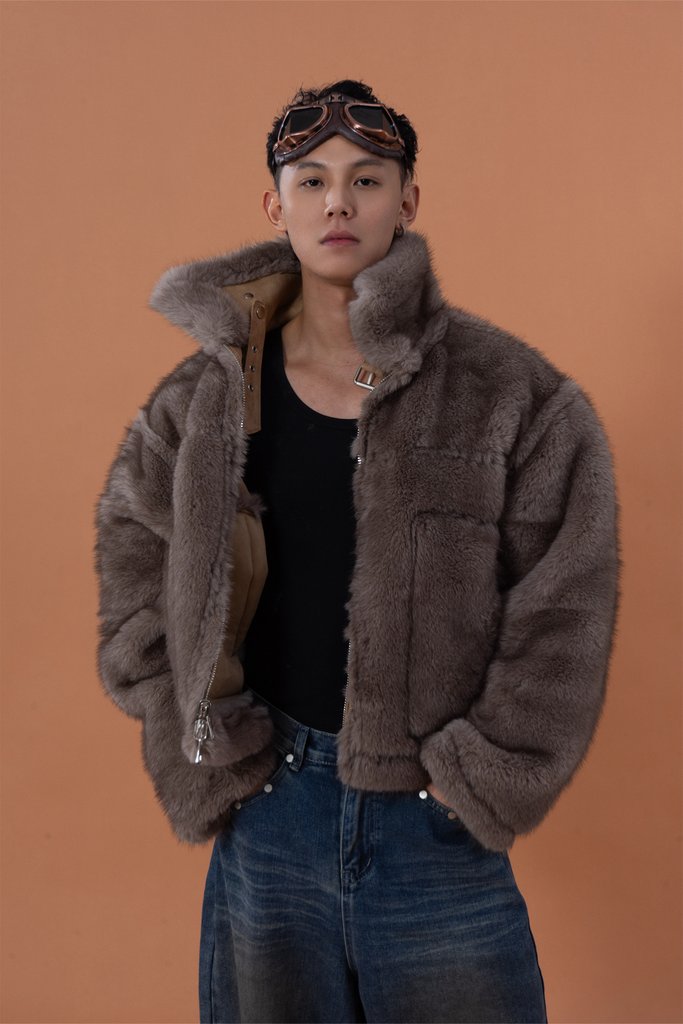 CLP Reversible Faux Fur Biker Jacket