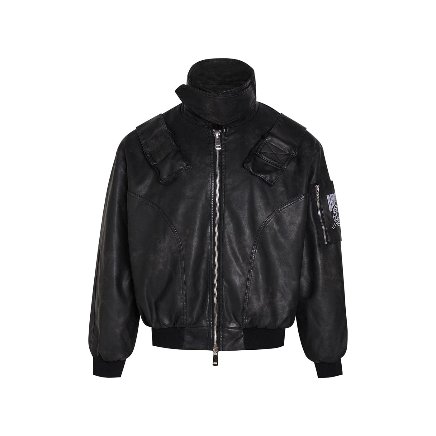 DND4DES Battle Field Faux Leather Bomber Jacket, premium urban and streetwear designers apparel on PROJECTISR.com, DND4DES