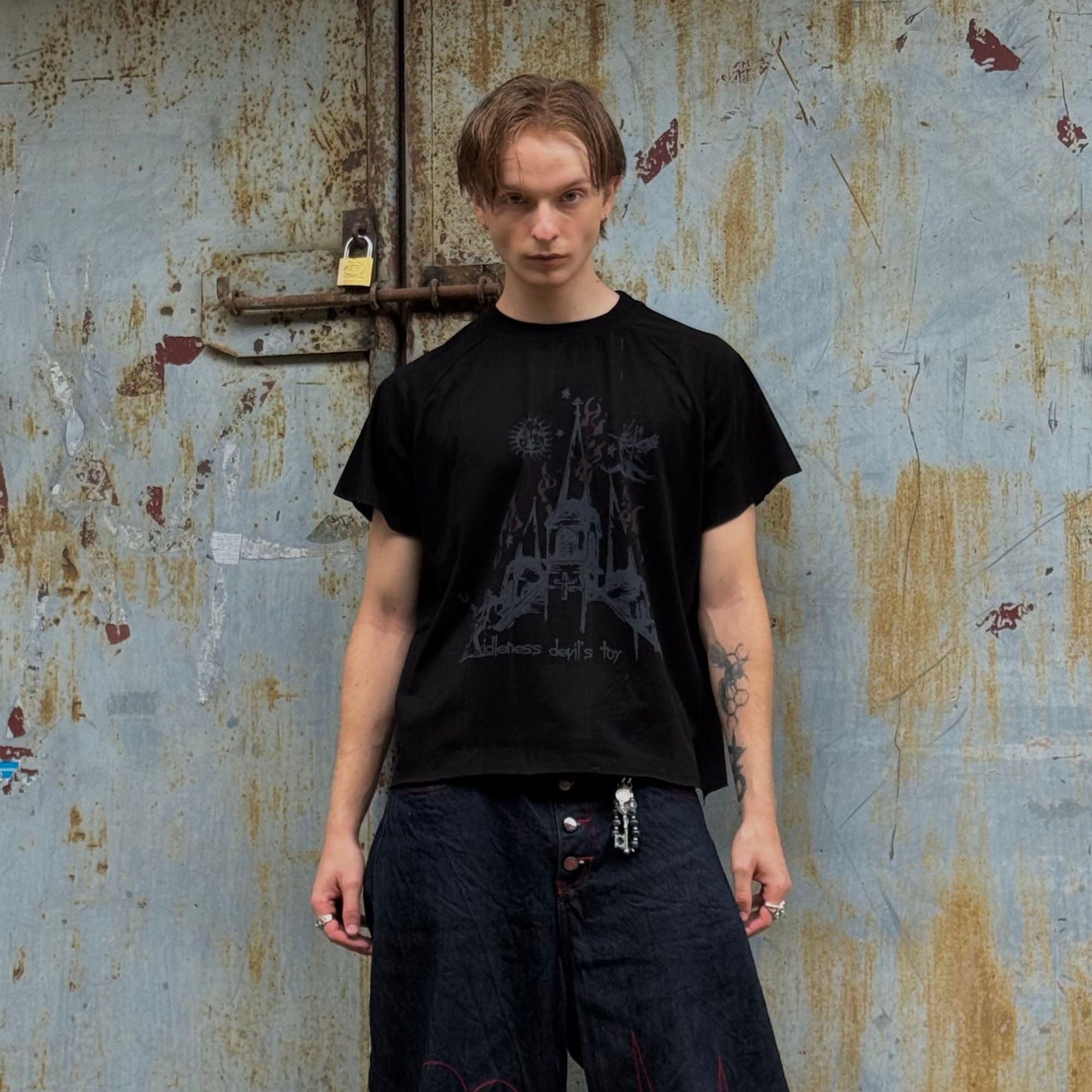 LUUUCAM Devil’s Toy Cathedral Graphic T-Shirt, premium urban and streetwear designers apparel on PROJECTISR.com, LUUUCAM