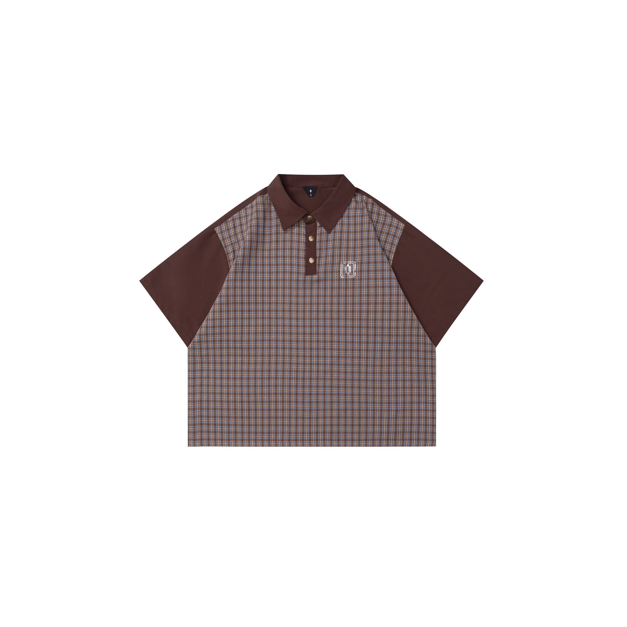 OVDY Retro Spliced Plaid Polo T-Shirt, premium urban and streetwear designers apparel on PROJECTISR.com, OVDY