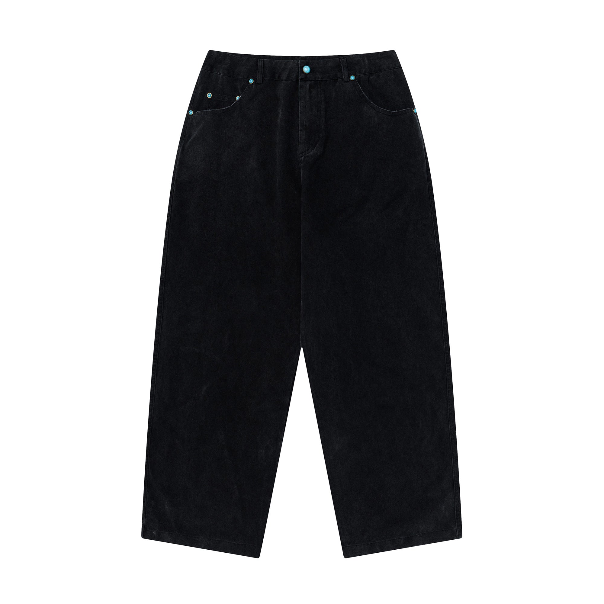 【COLOR iN ID】Loose rivet pants DND4DES Shredded Rivet-Paneled Baggy Jeans