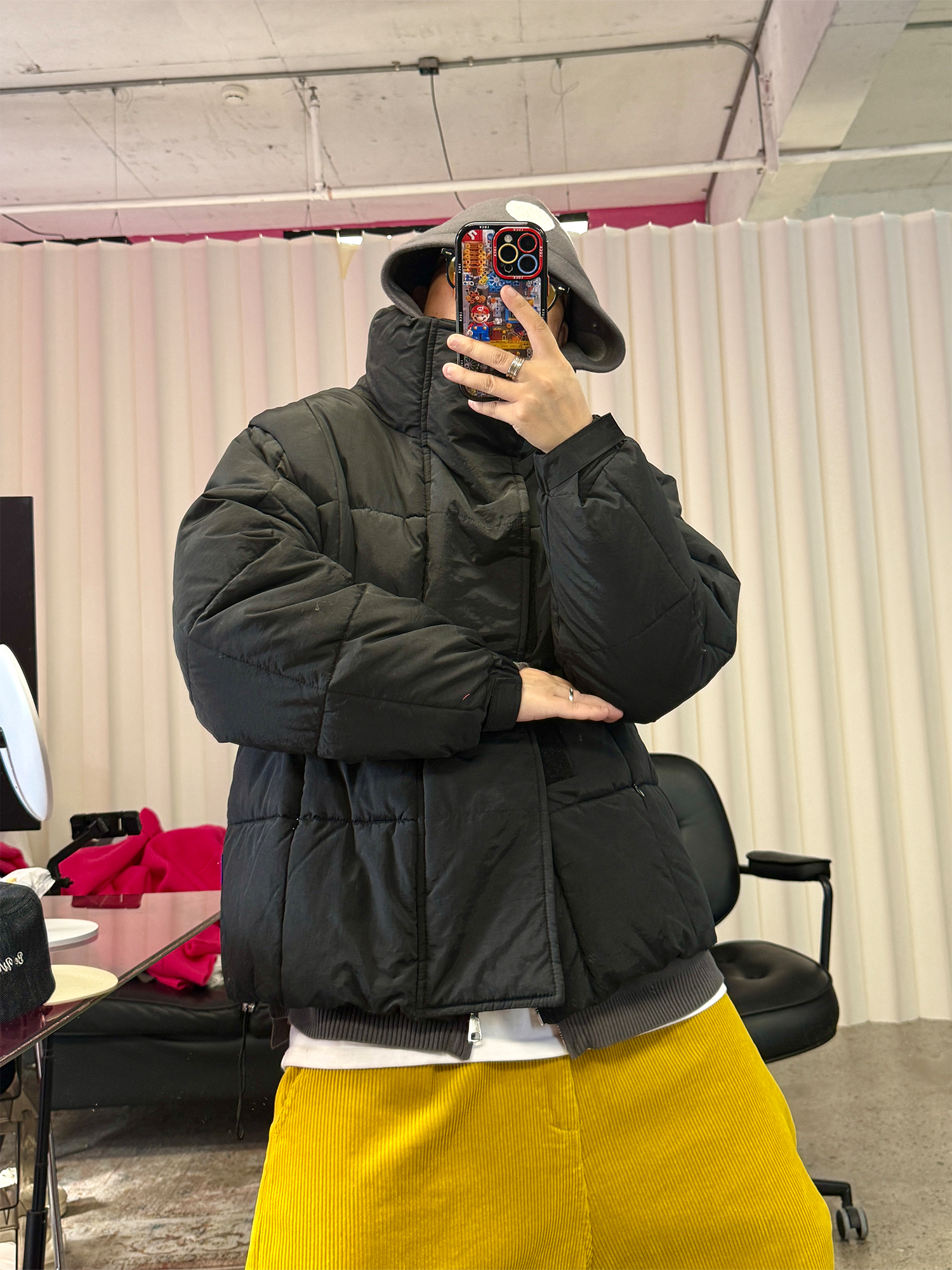 ME DA IGUAL Detachable Sleeve Stand-Collar Quilted Jacket