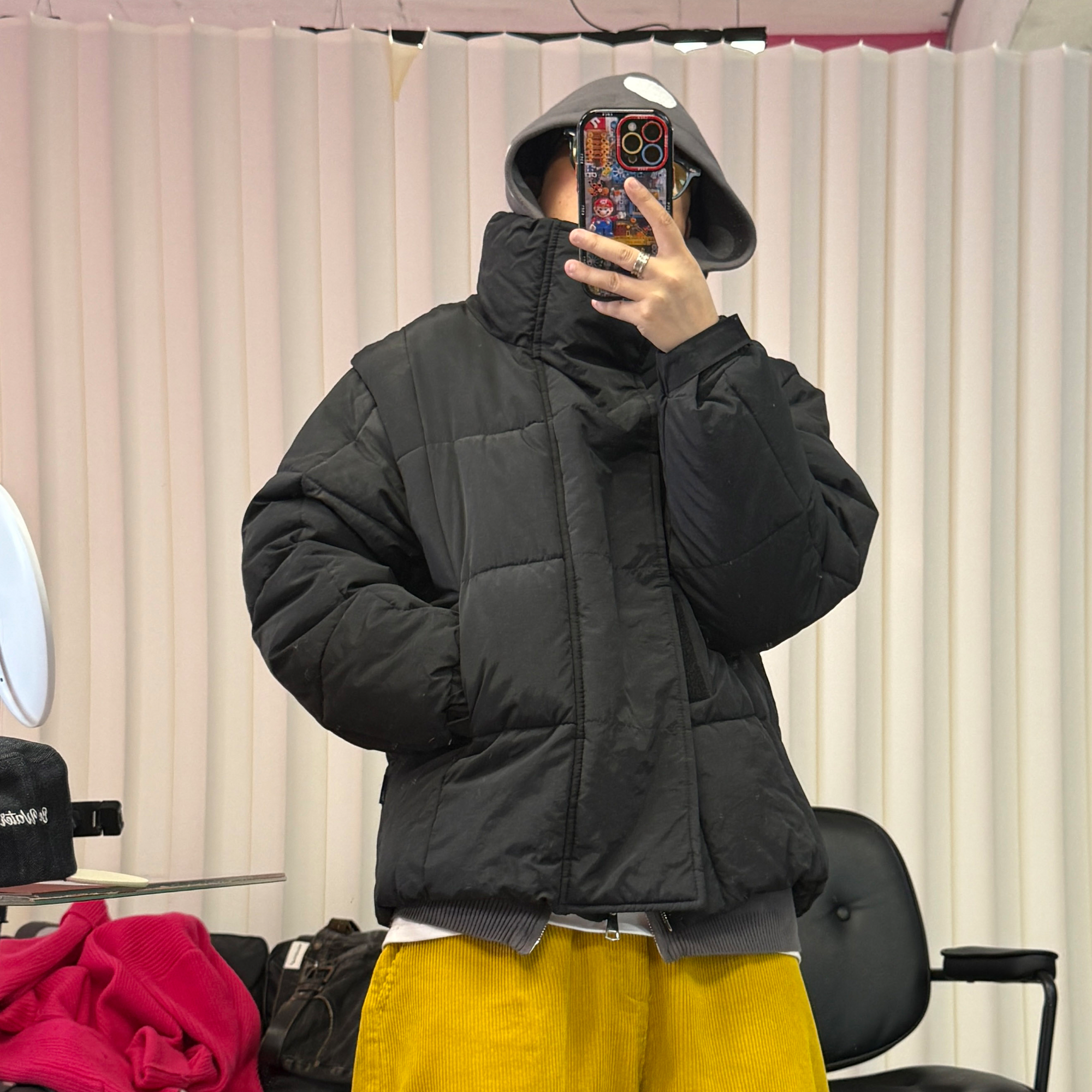 ME DA IGUAL Detachable Sleeve Stand-Collar Quilted Jacket