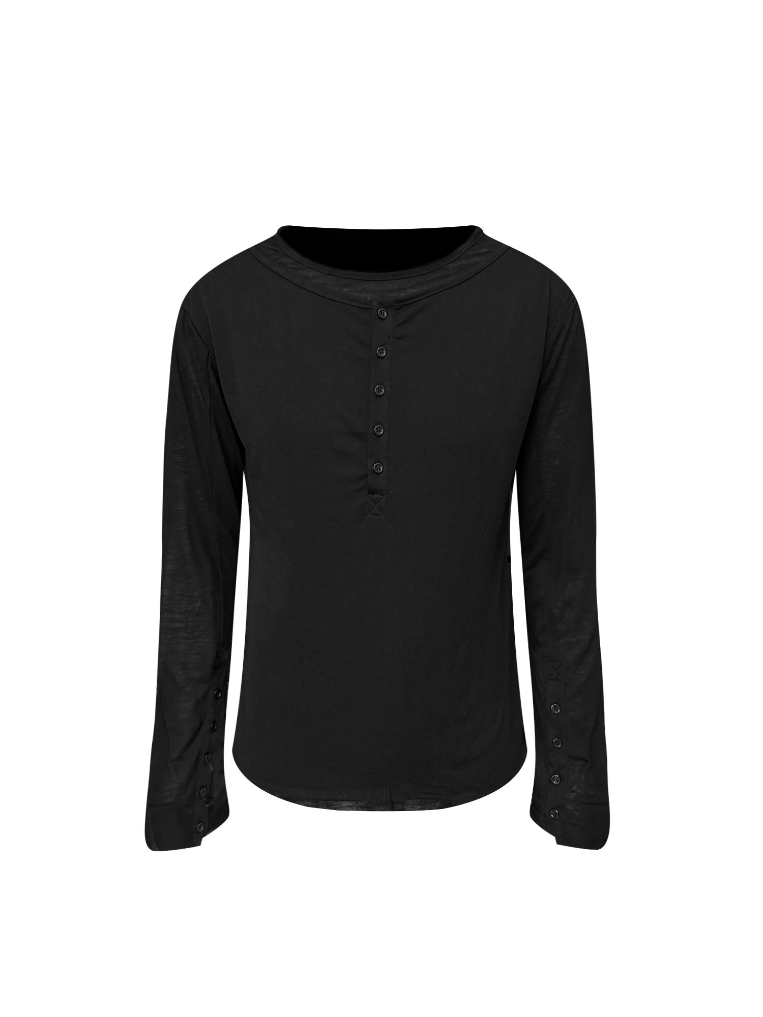 TH4SWE Layered Diamond Spine Graphic Henley Long-Sleeve Tee