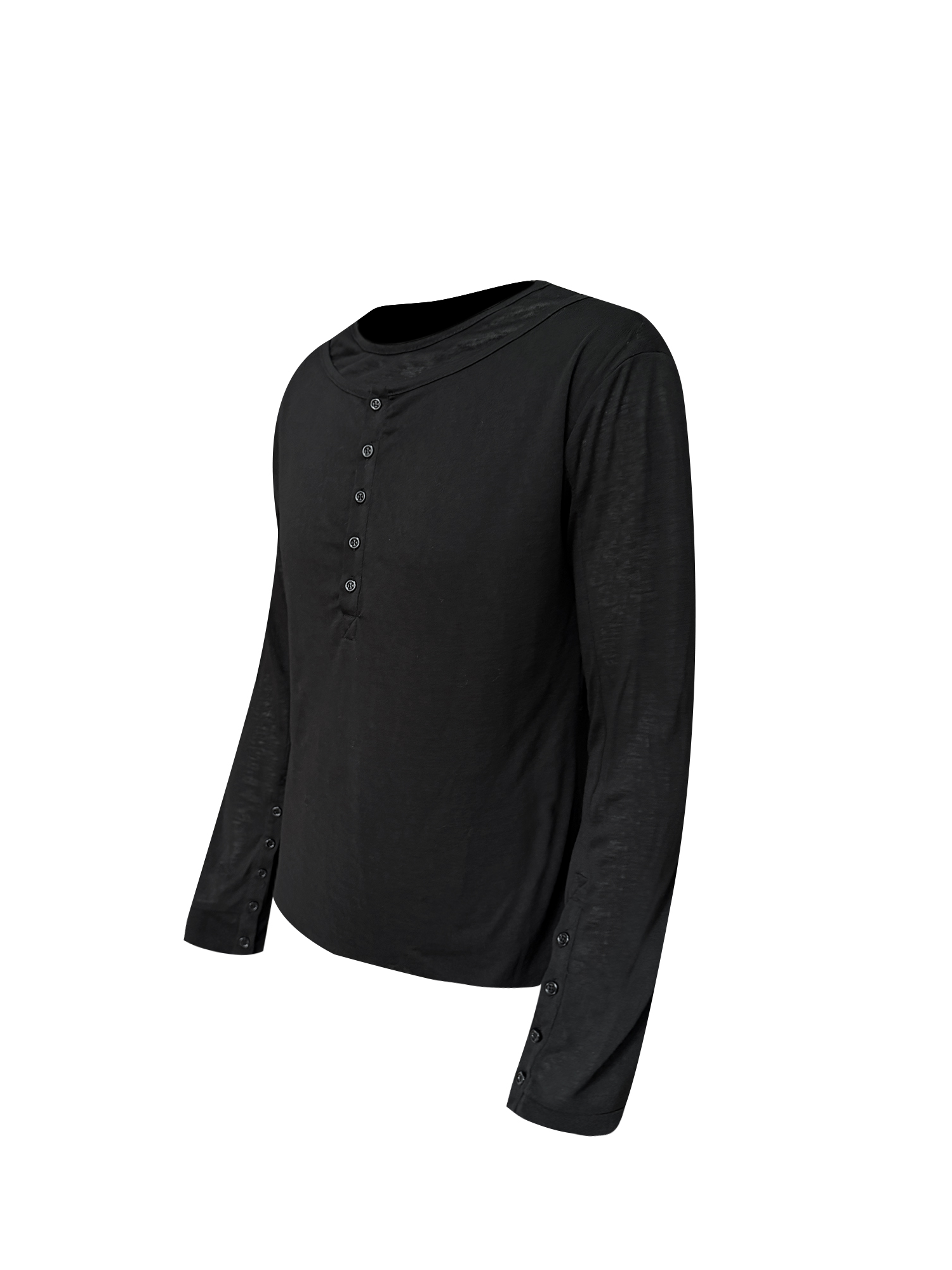 TH4SWE Layered Diamond Spine Graphic Henley Long-Sleeve Tee
