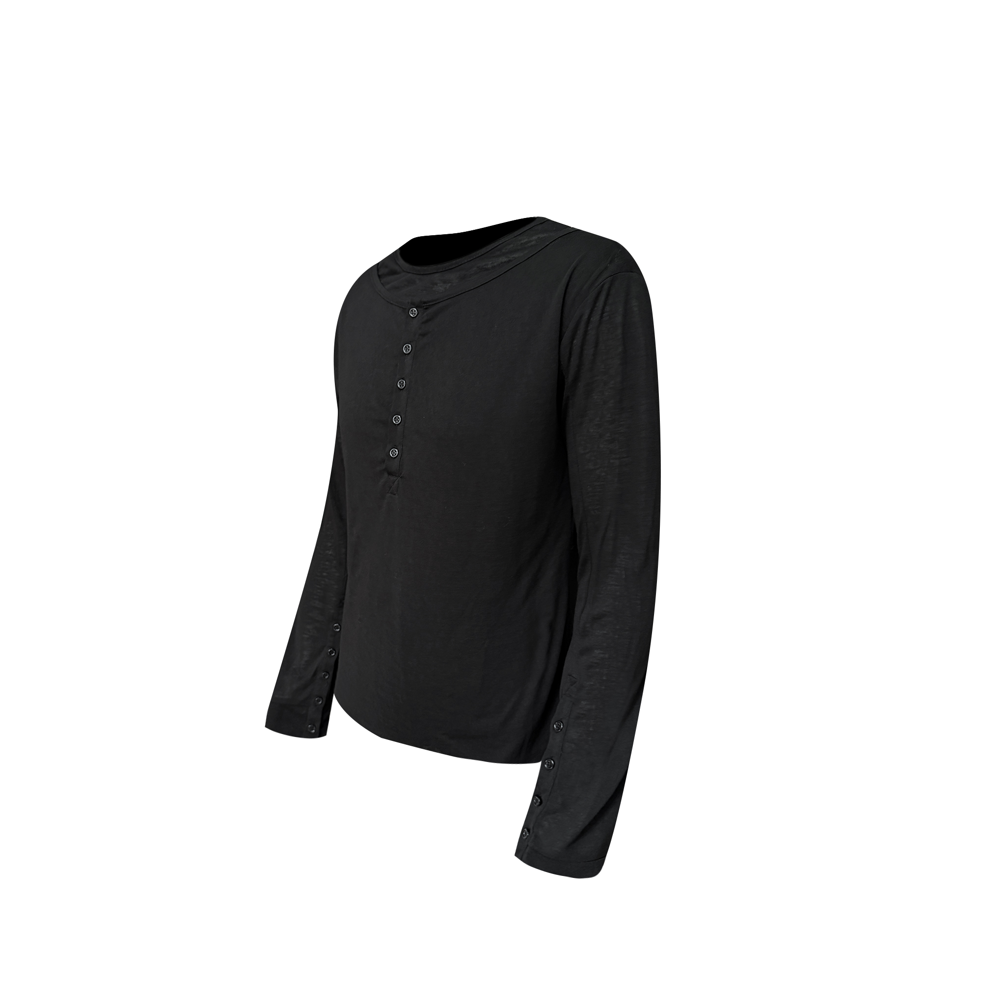 TH4SWE Layered Diamond Spine Graphic Henley Long-Sleeve Tee