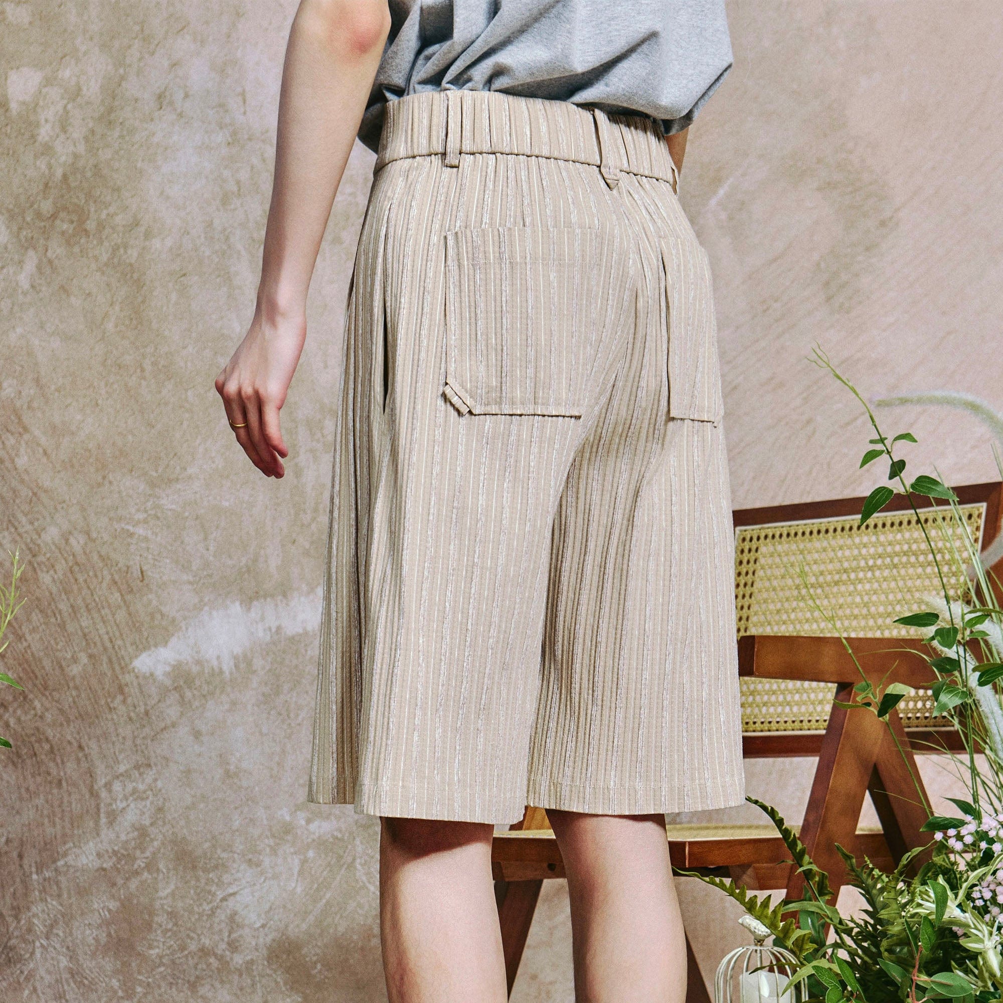OIPWORD Striped Crinkled Shorts, premium urban and streetwear designers apparel on PROJECTISR.com, OIPWORD