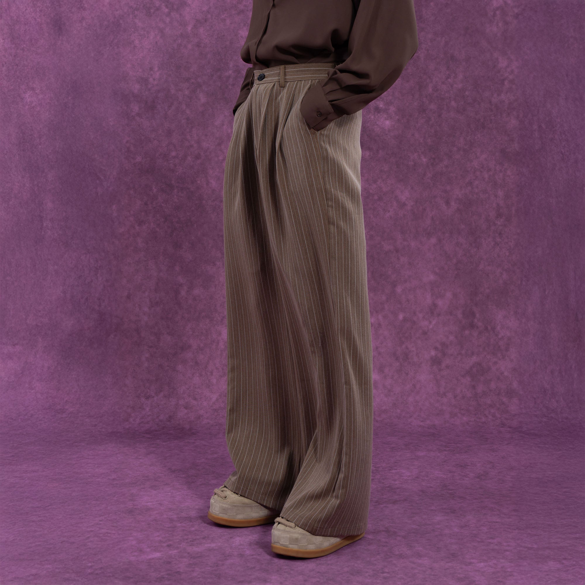 CLP Modern Pinstriped Straight-Leg Pants