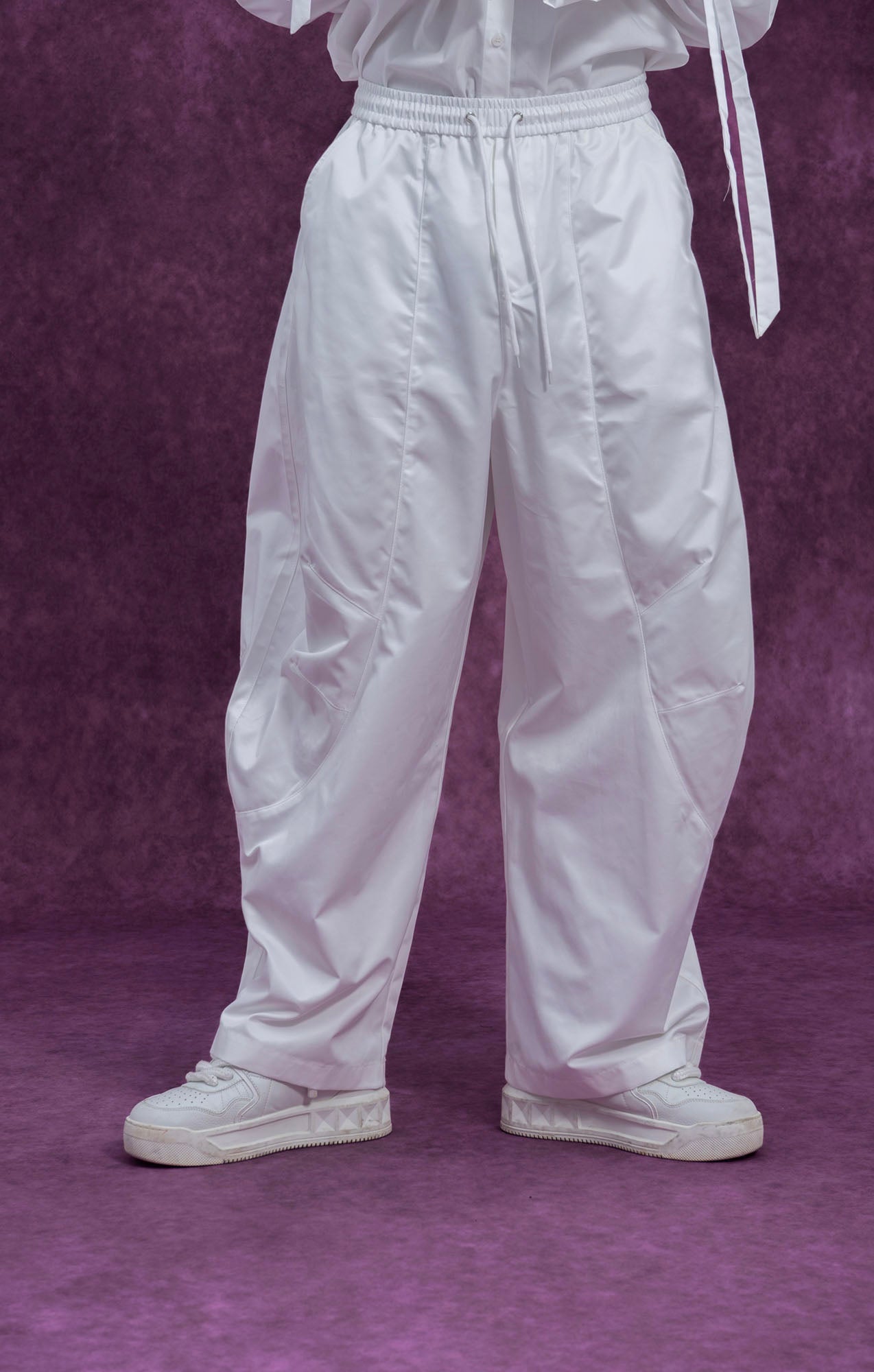 CLP Curved Panel Oversized Parachute Pants, premium urban and streetwear designers apparel on PROJECTISR.com, CLP