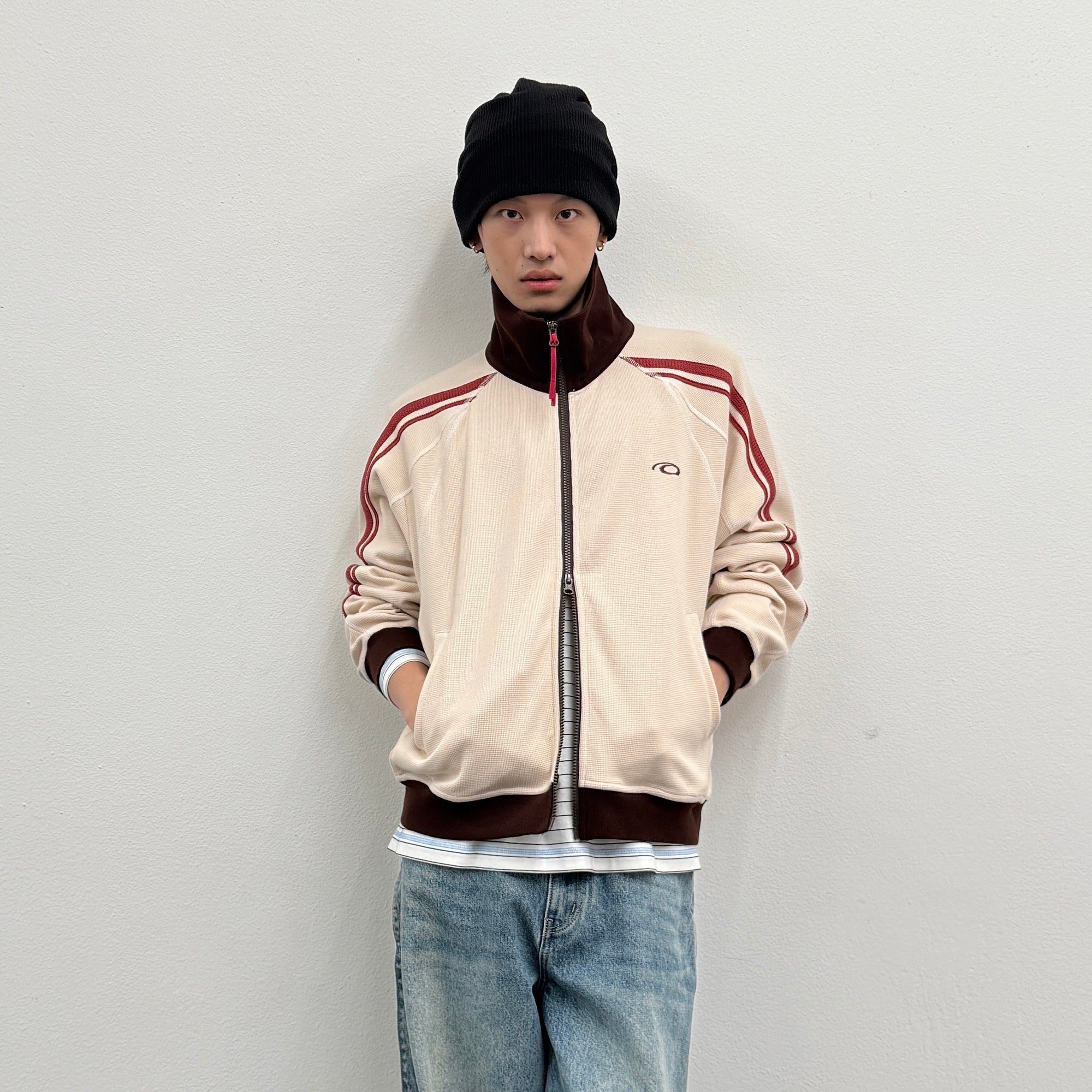 ROARINGWILD A ARCH Retro Stripe Raglan Track Jacket