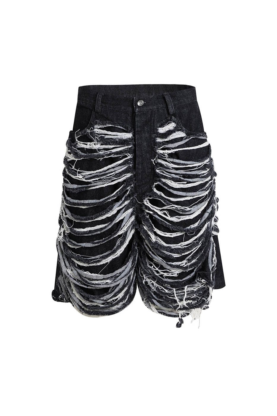 DND4DES Heavily Distressed Denim Shorts, premium urban and streetwear designers apparel on PROJECTISR.com, DND4DES