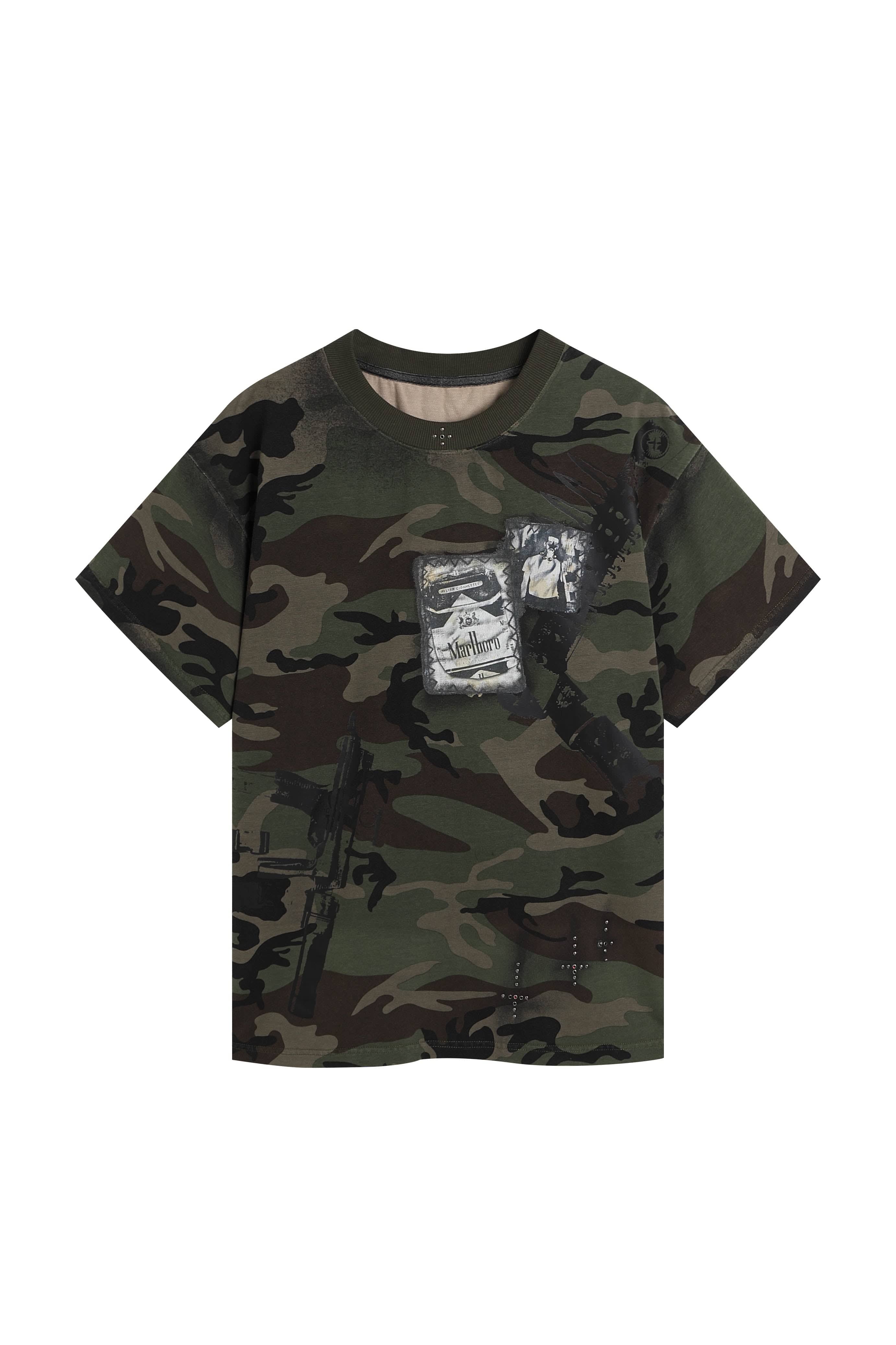 DND4DES Graffiti Camo Rivet T-Shirt, premium urban and streetwear designers apparel on PROJECTISR.com, DND4DES