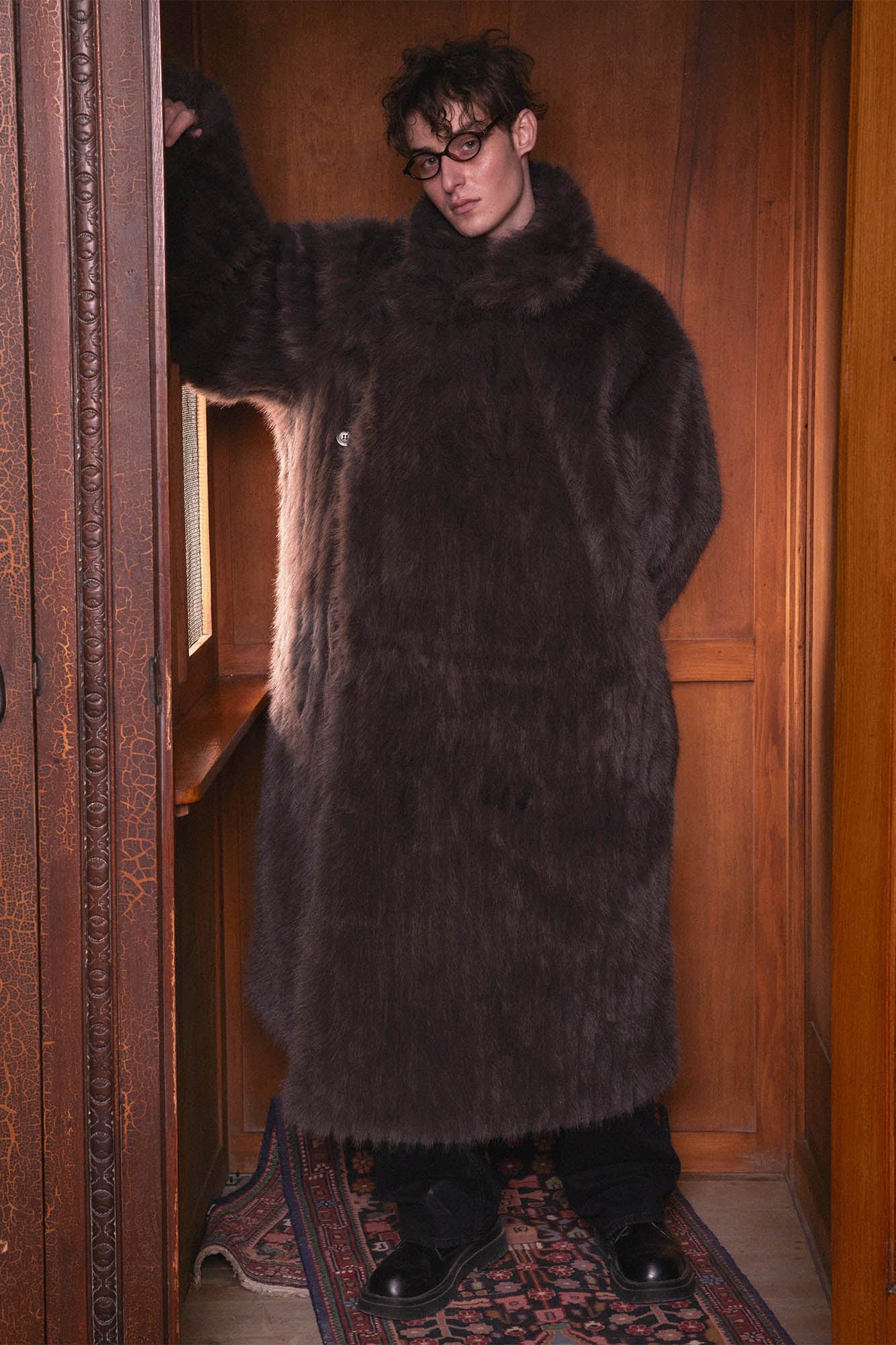 KADAKADA Plush Faux Fur Long Coat