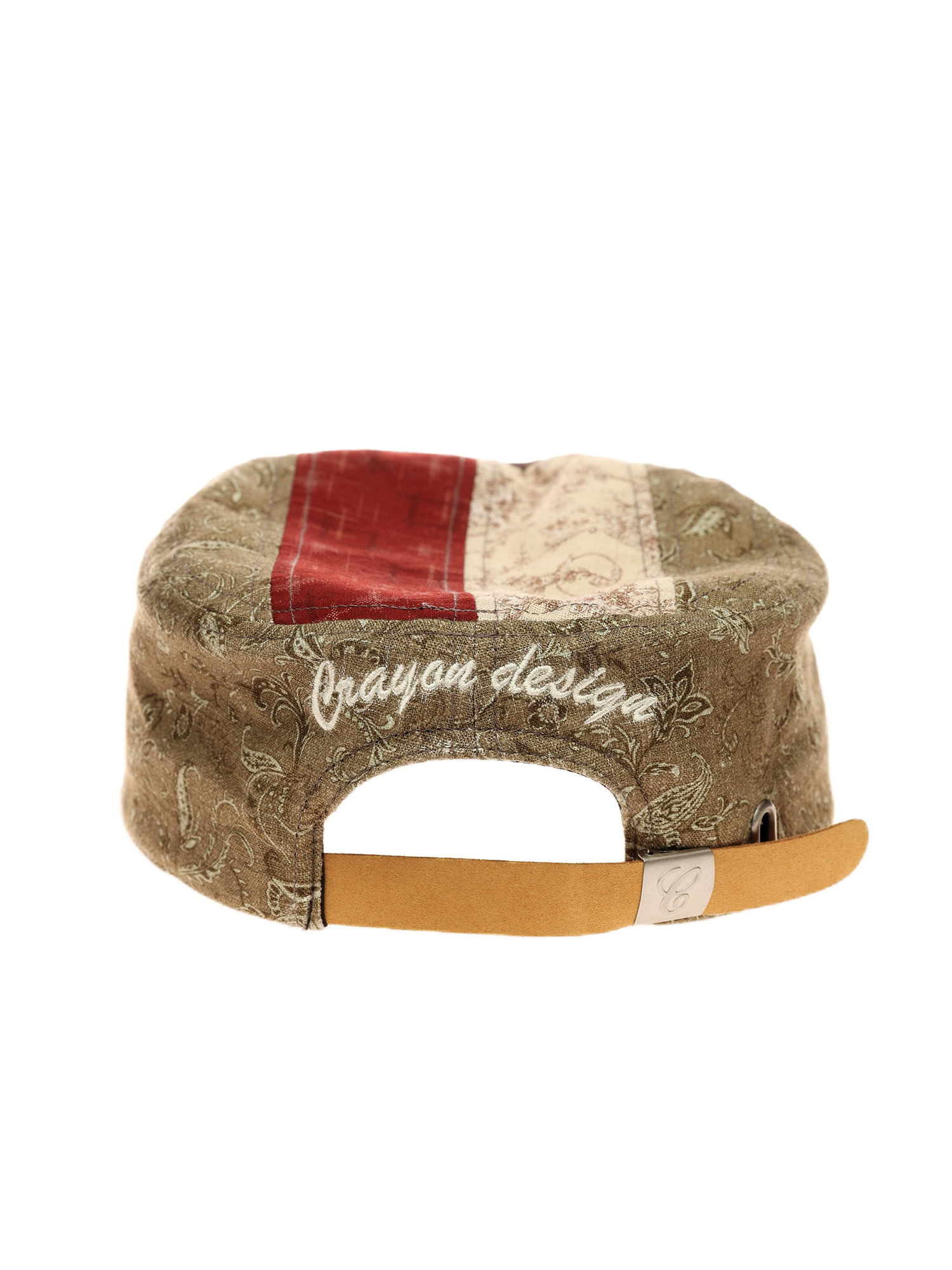 6CRAYON Retro Patchwork Embroidered Flat-Brim Baseball Cap