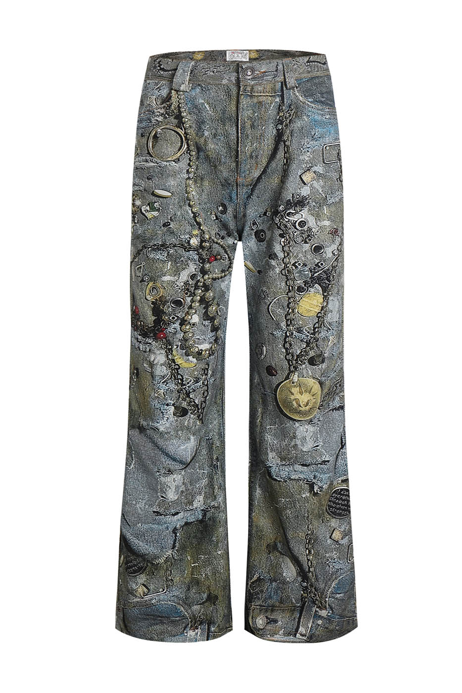 DND4DES Gems&Metals Rotten Distressed Flared Jeans