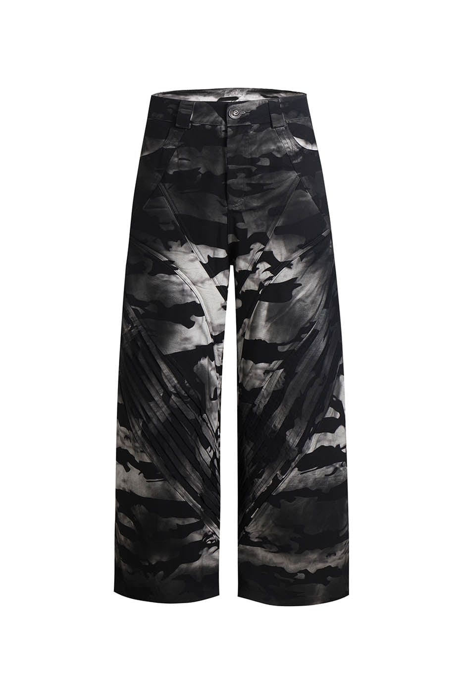 DND4DES Deconstructed Pleated Camo Baggy Pants