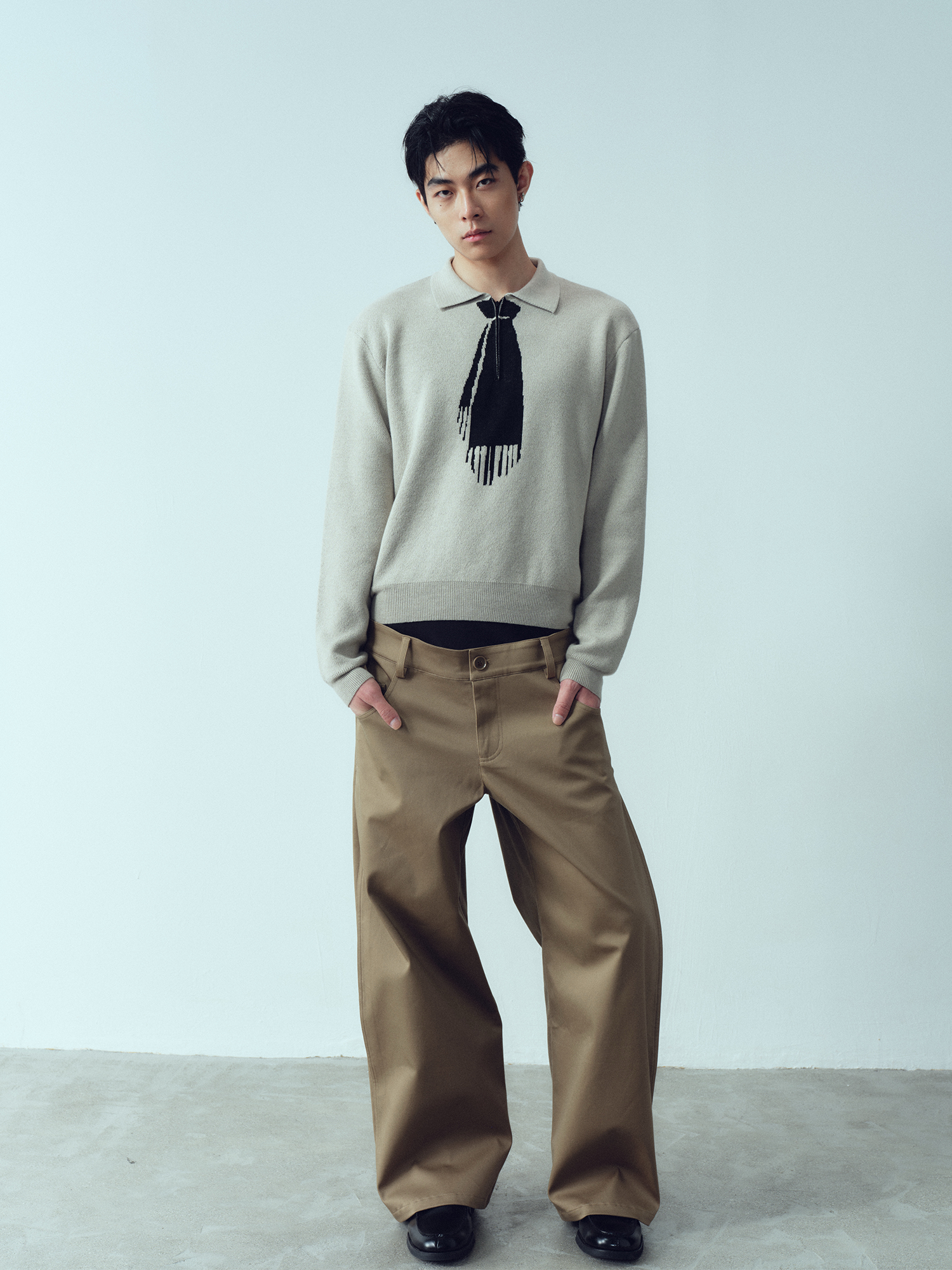 KADAKADA Tie-Jacquard Wool-Blend Sweater