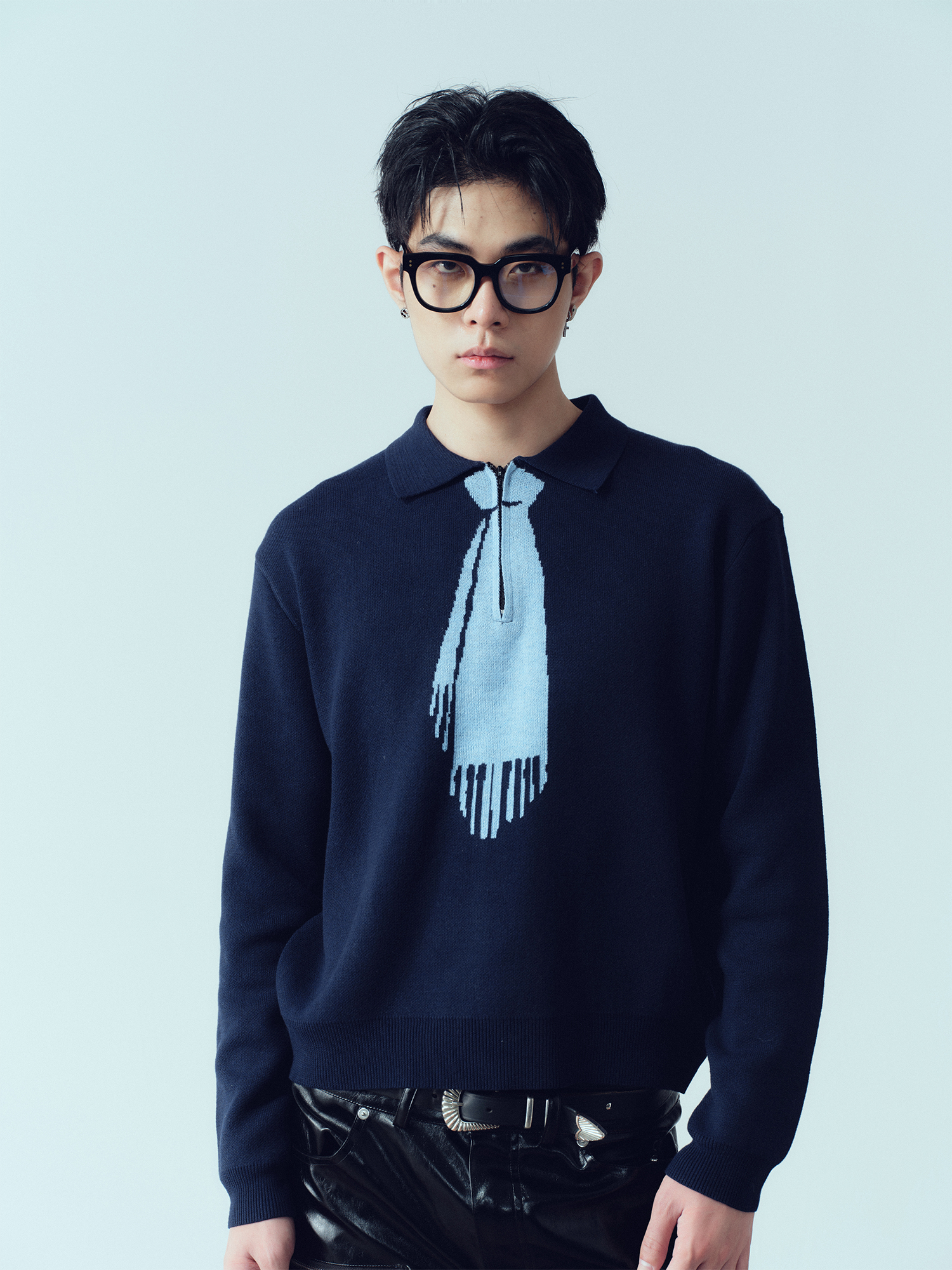 KADAKADA Tie-Jacquard Wool-Blend Sweater