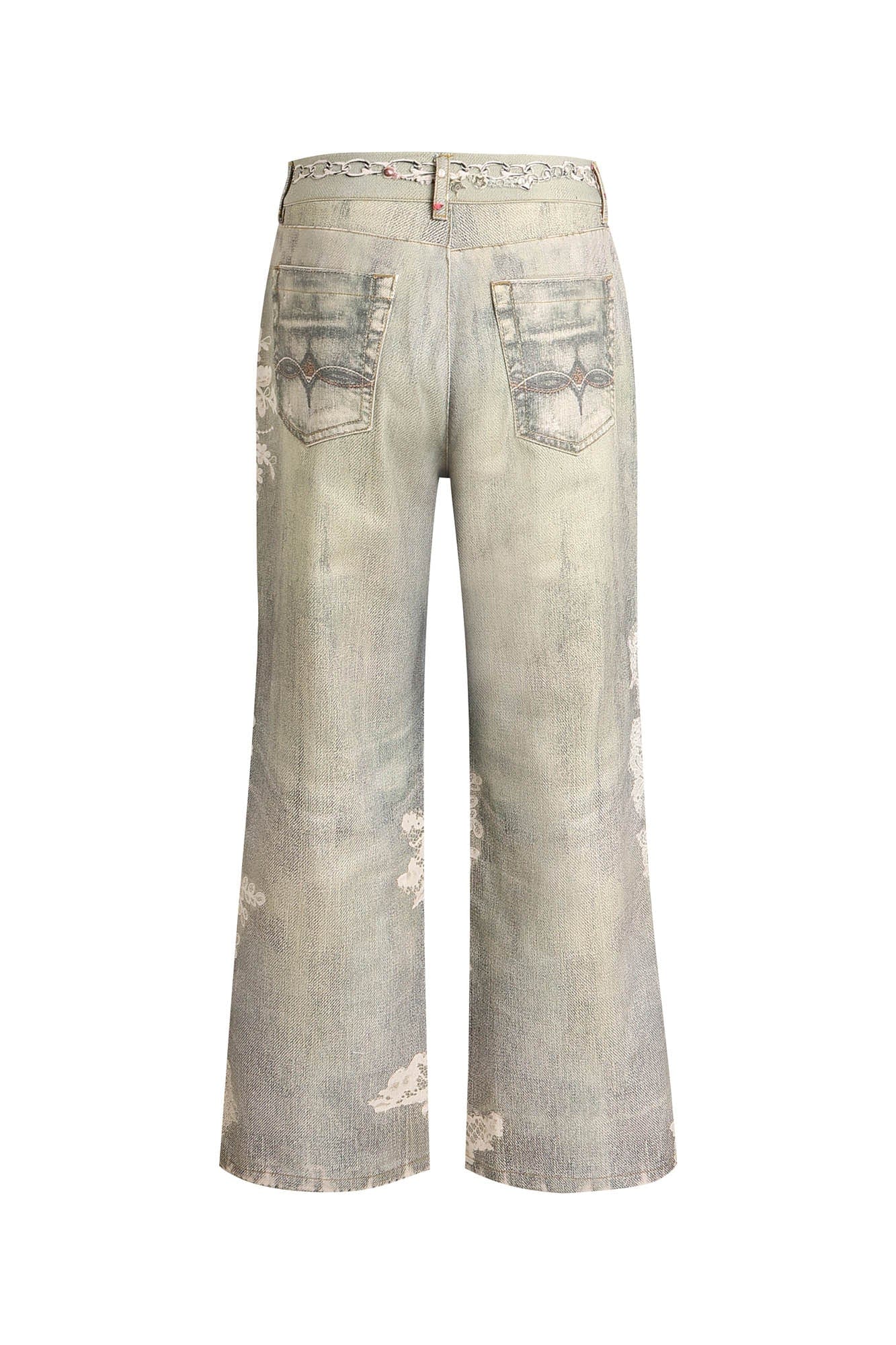 DND4DES Distressed Gem&Lace Jeans