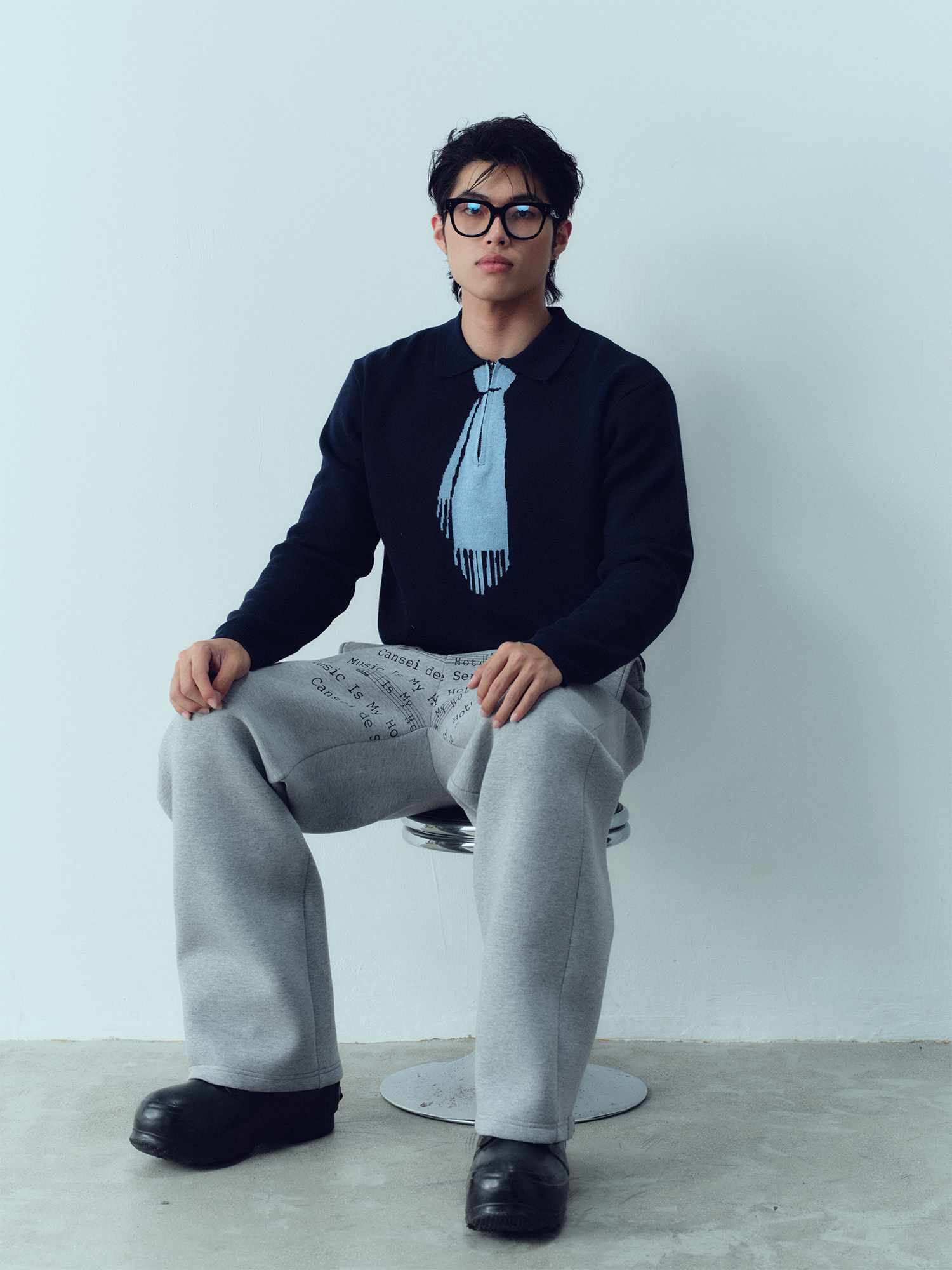 KADAKADA Tie-Jacquard Wool-Blend Sweater