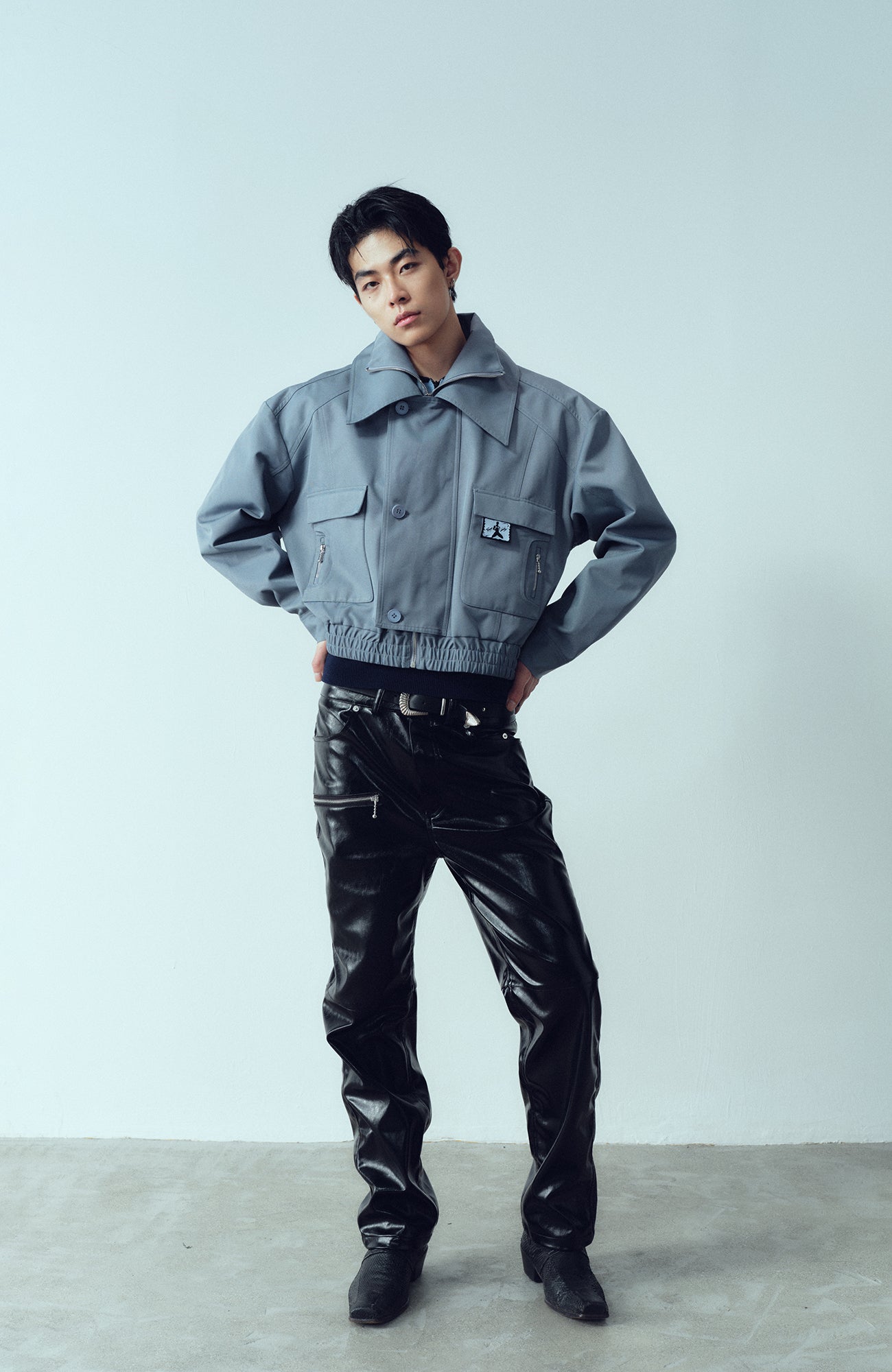 KADAKADA Double-Collar Shielded Utility Cropped Jacket