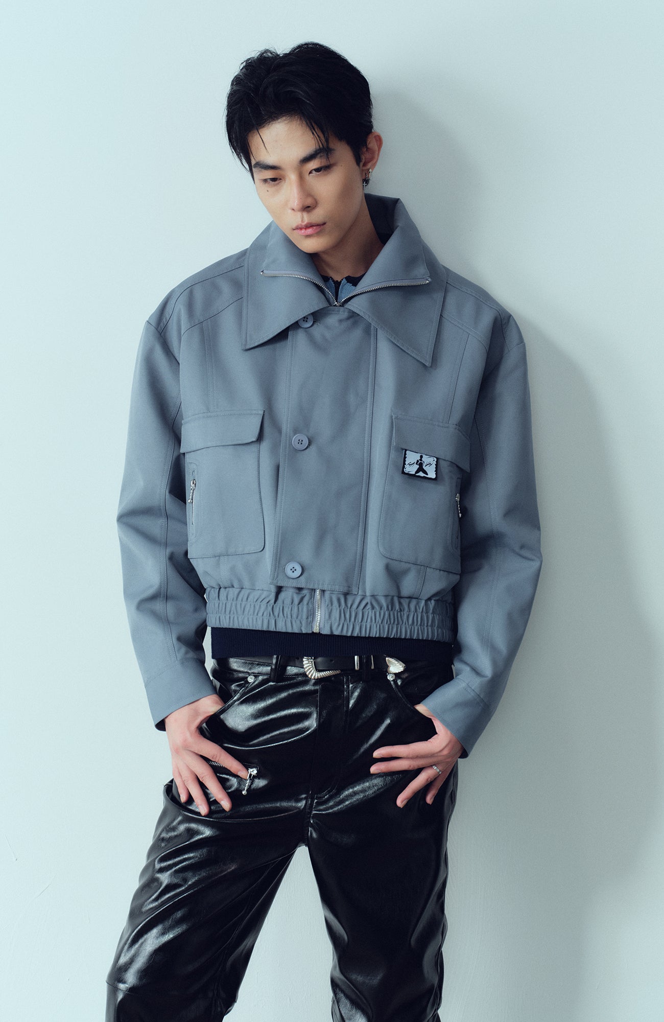 KADAKADA Double-Collar Shielded Utility Cropped Jacket