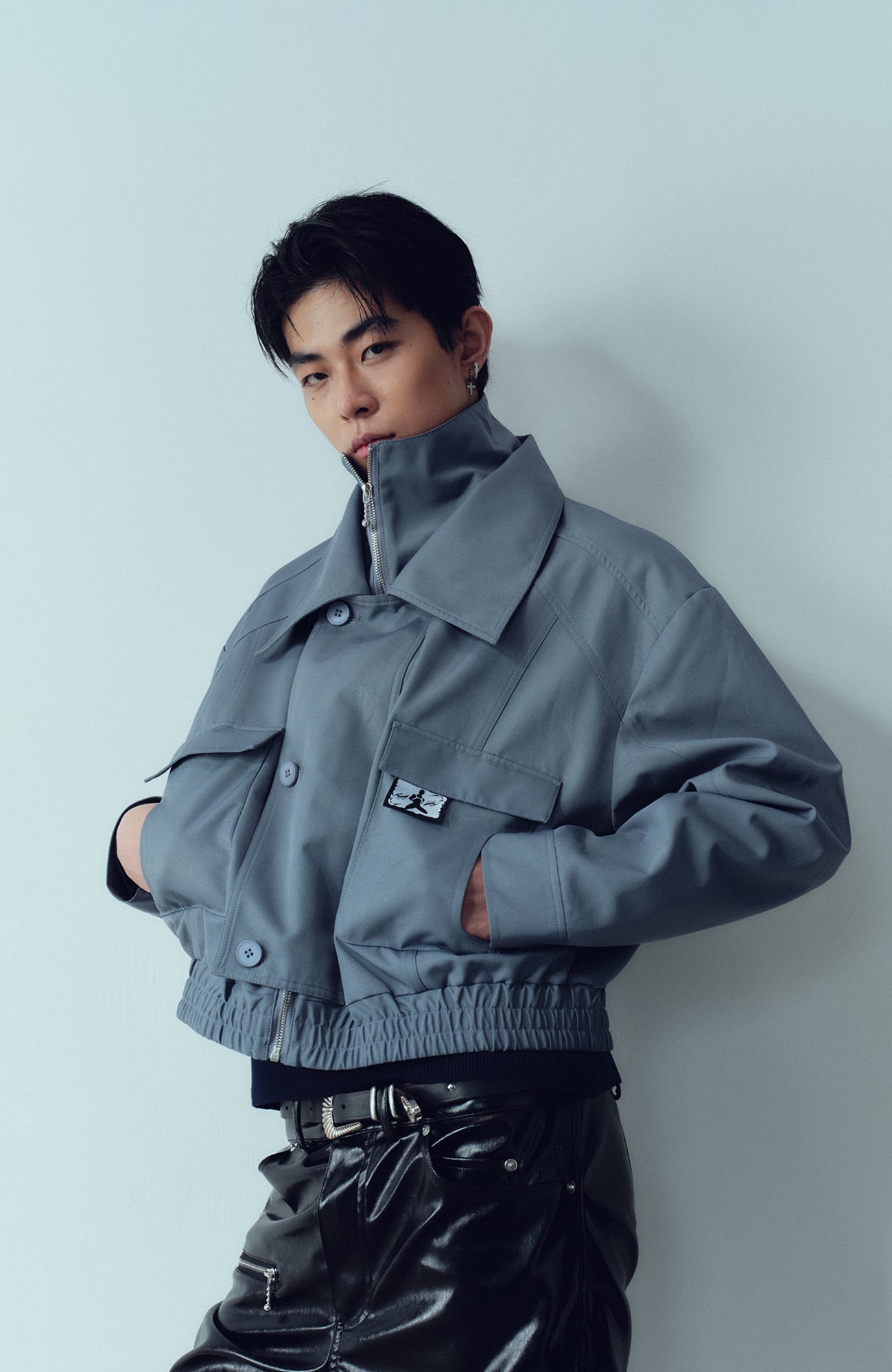 KADAKADA Double-Collar Shielded Utility Cropped Jacket