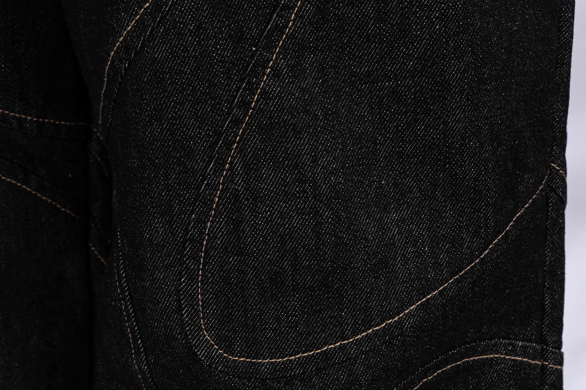CATSSTAC Contrast Stitch Paneled Raw Jeans