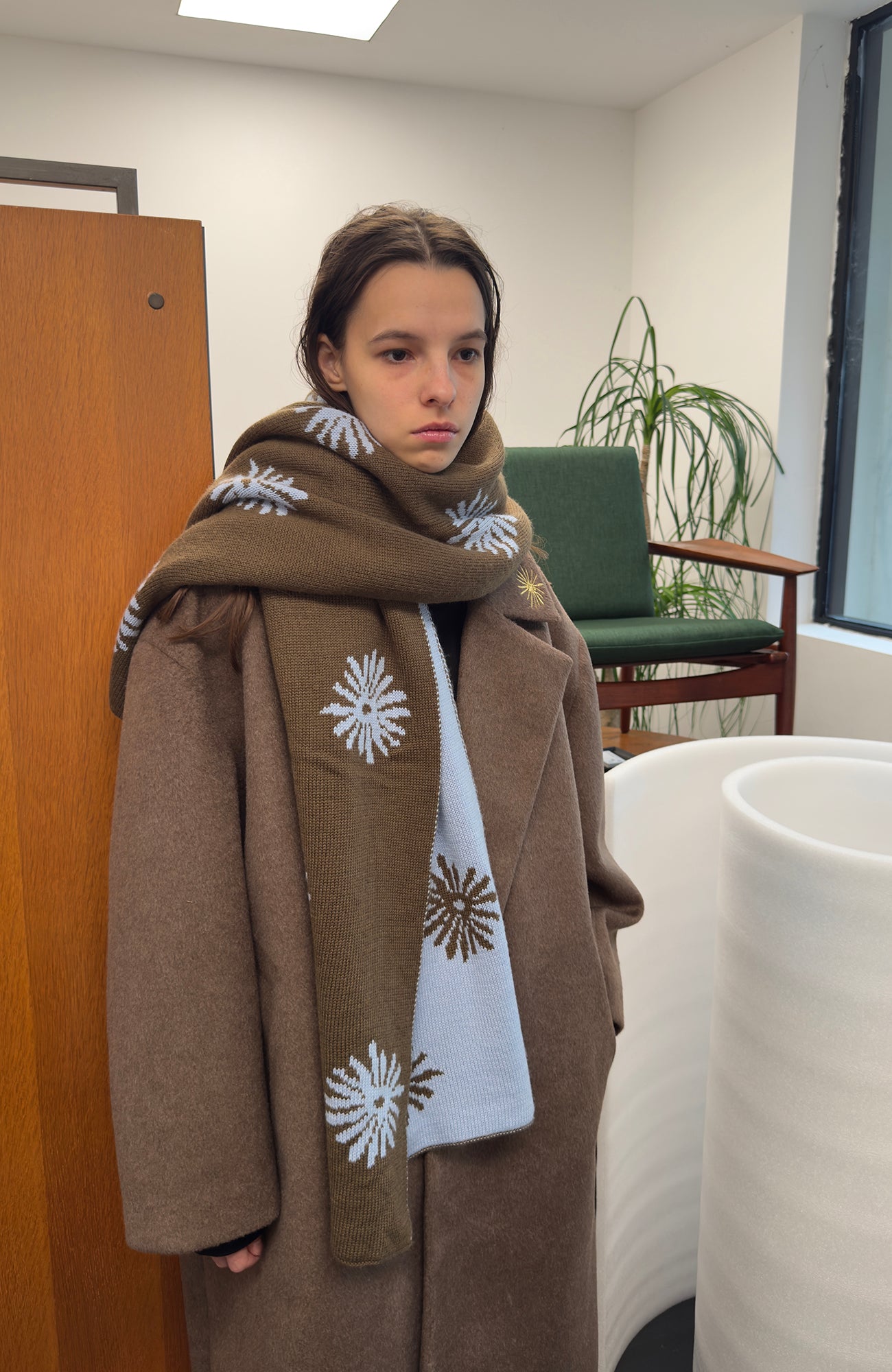 MIICHOUS Floral Embroidered Detachable Liner Overcoat