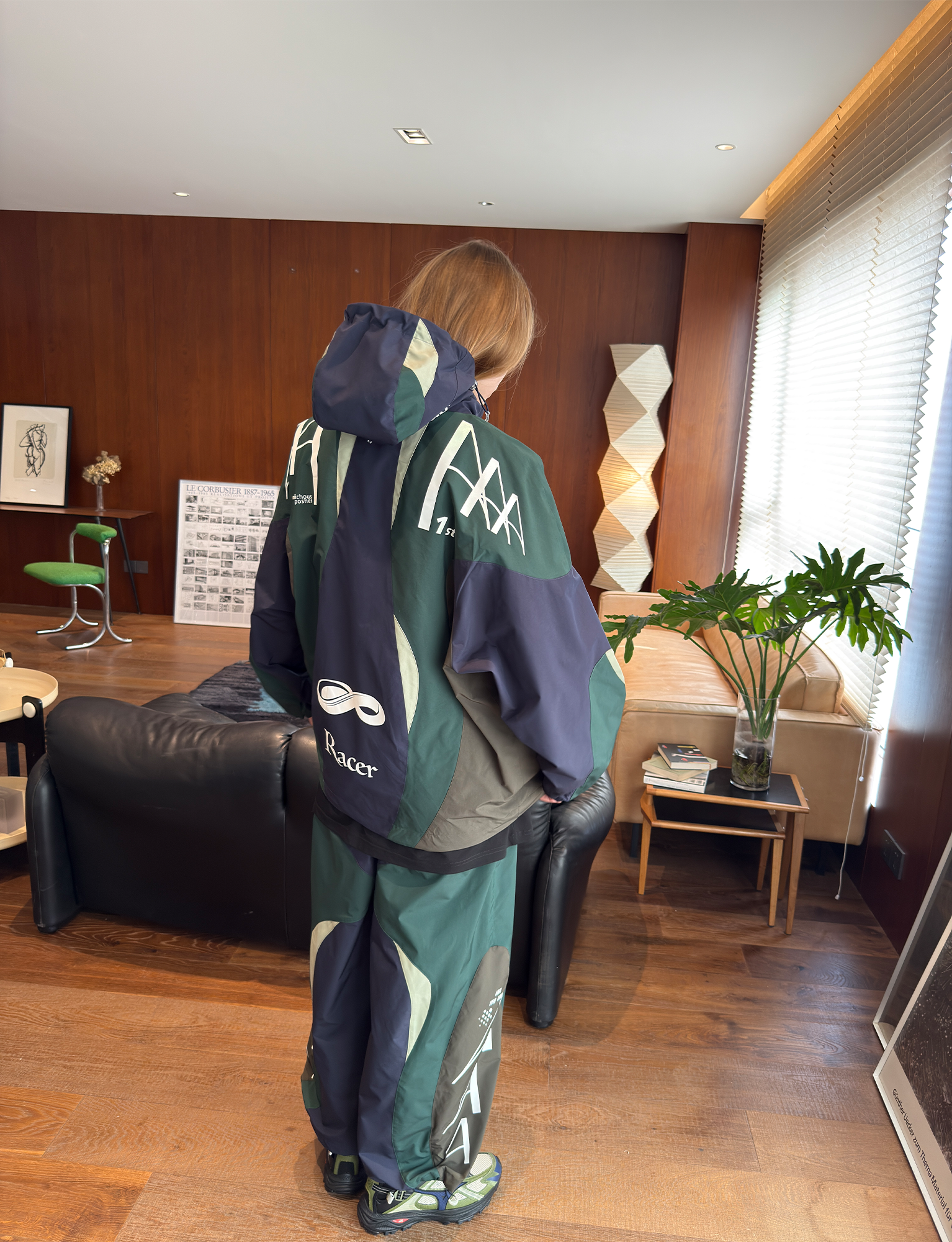 MIICHOUS Contrast Racer Graphic Panel Jacket