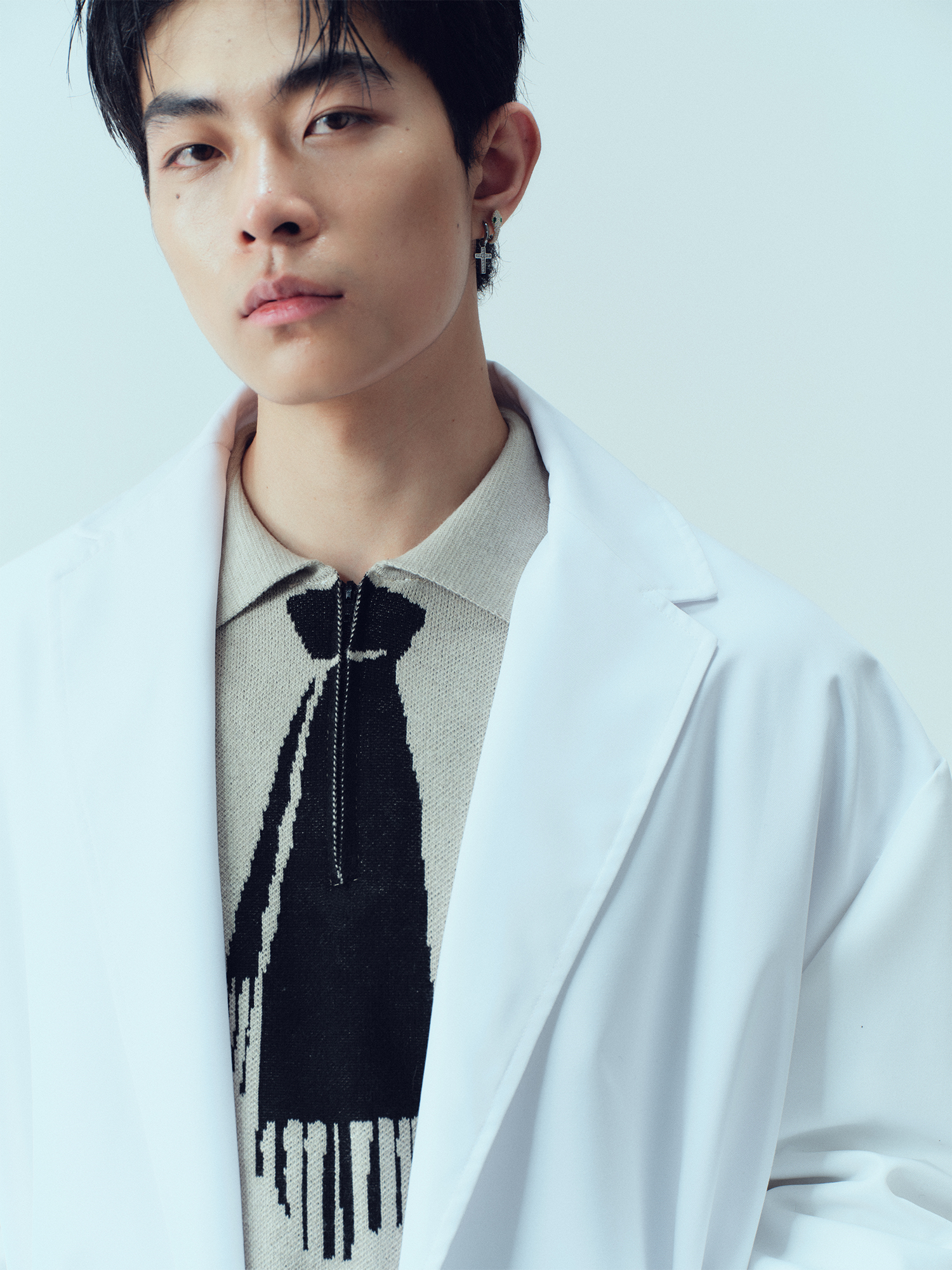 KADAKADA Bear-Tag Waist-Drawstring Trench