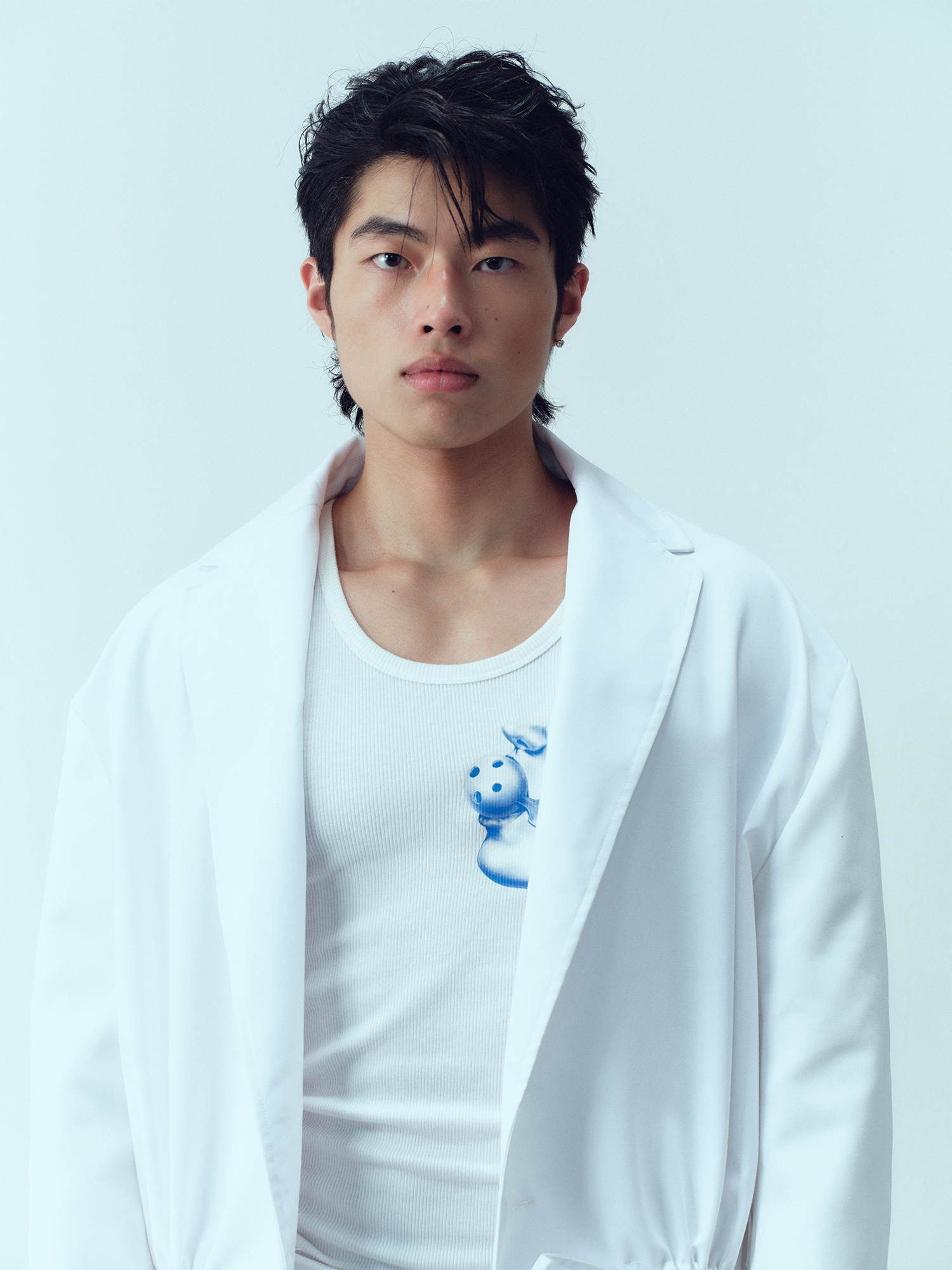 KADAKADA Bear-Tag Waist-Drawstring Trench