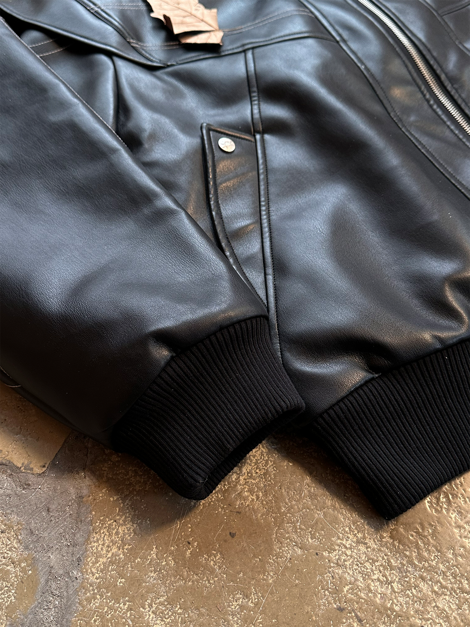 ESAIAS Deconstructed Stitch PU Jacket