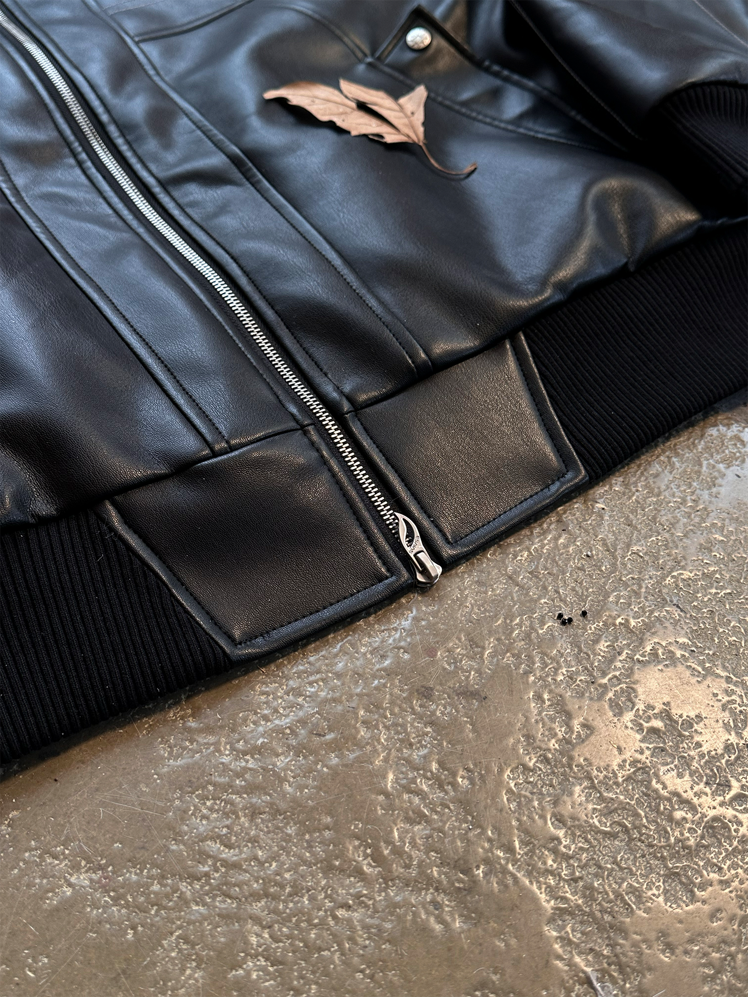 ESAIAS Deconstructed Stitch PU Jacket