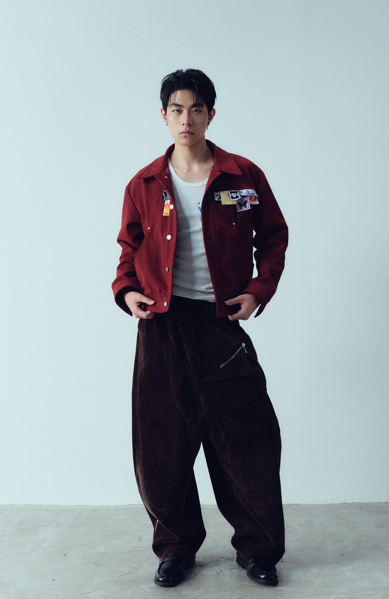 KADAKADA Layered Label Utility Jacket