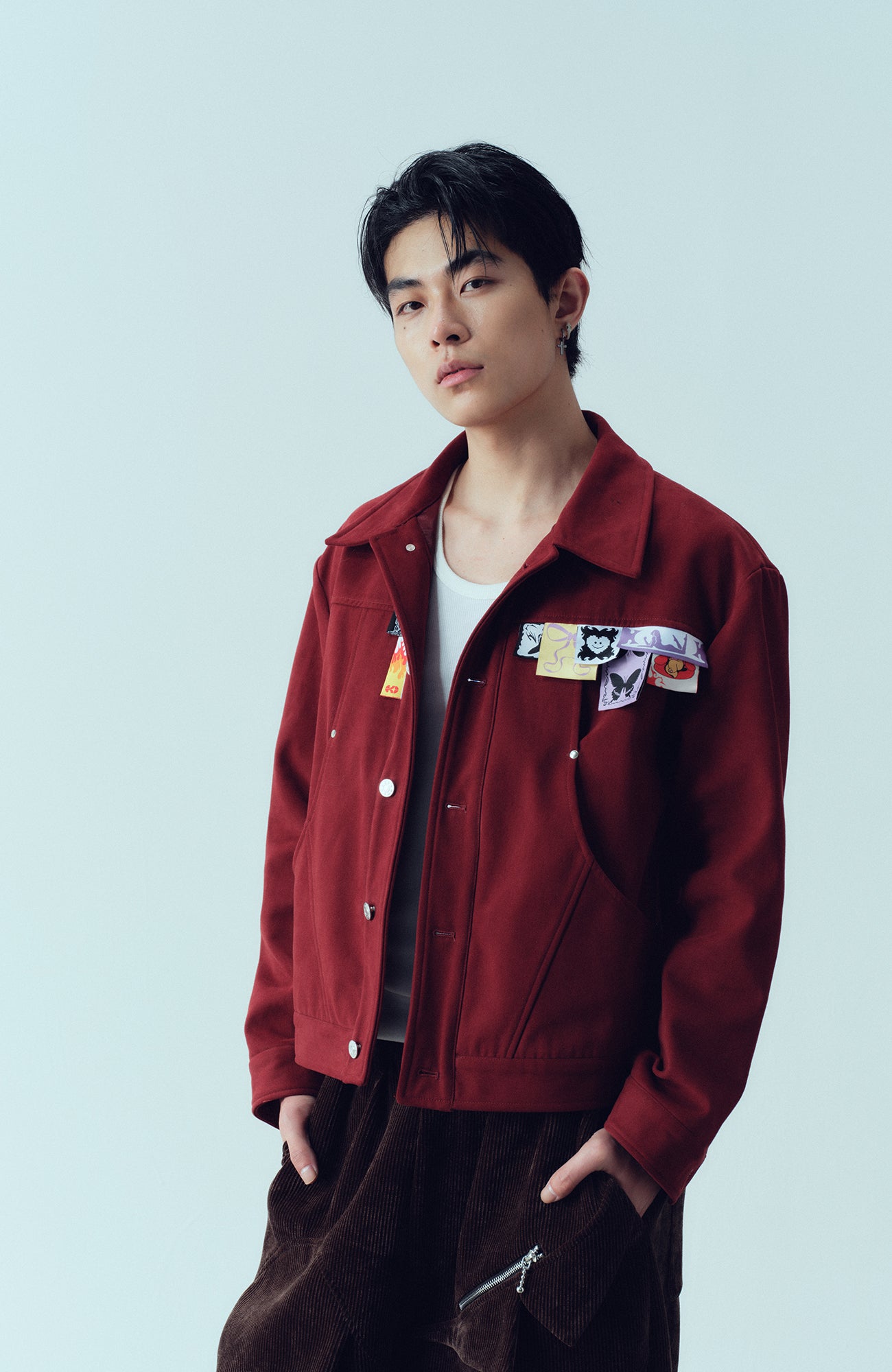 KADAKADA Layered Label Utility Jacket